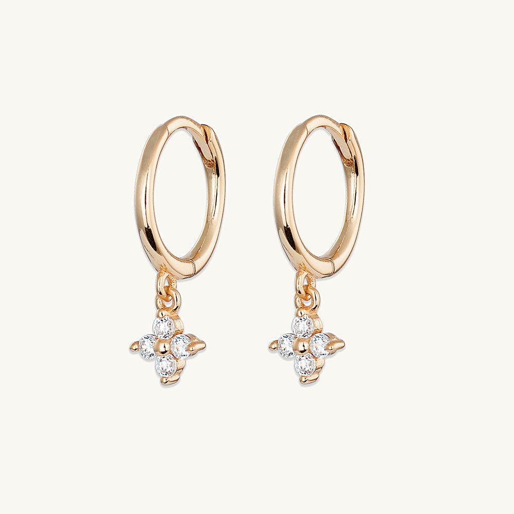 Clover Sapphire Hoop Earrings
