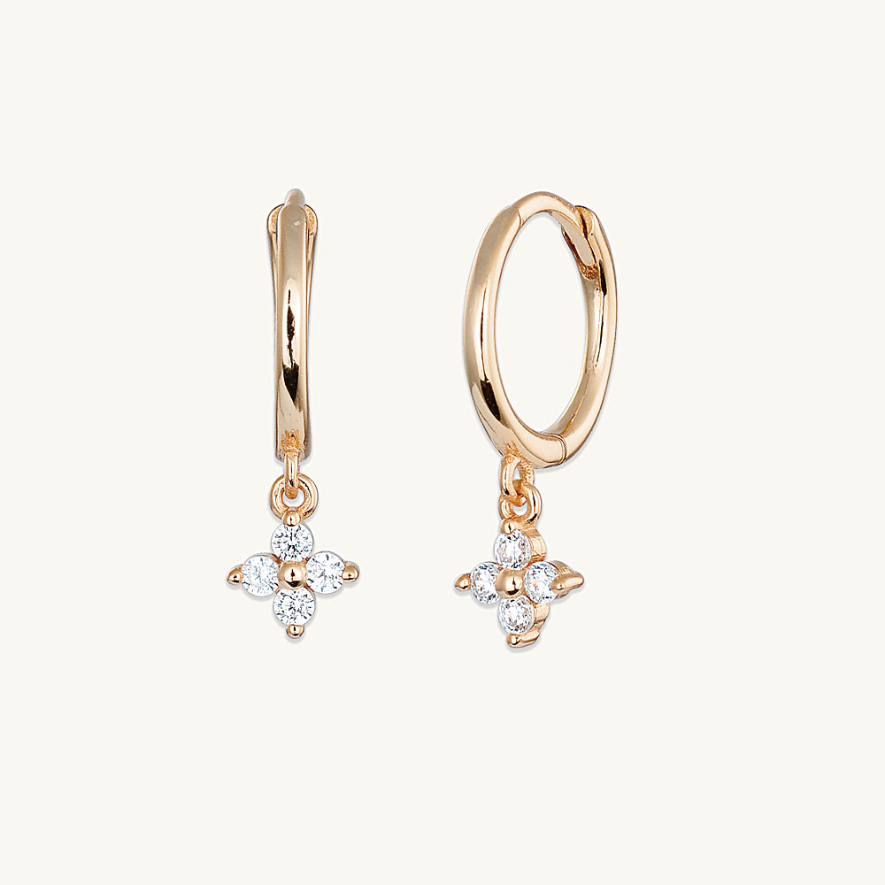 Clover Sapphire Hoop Earrings