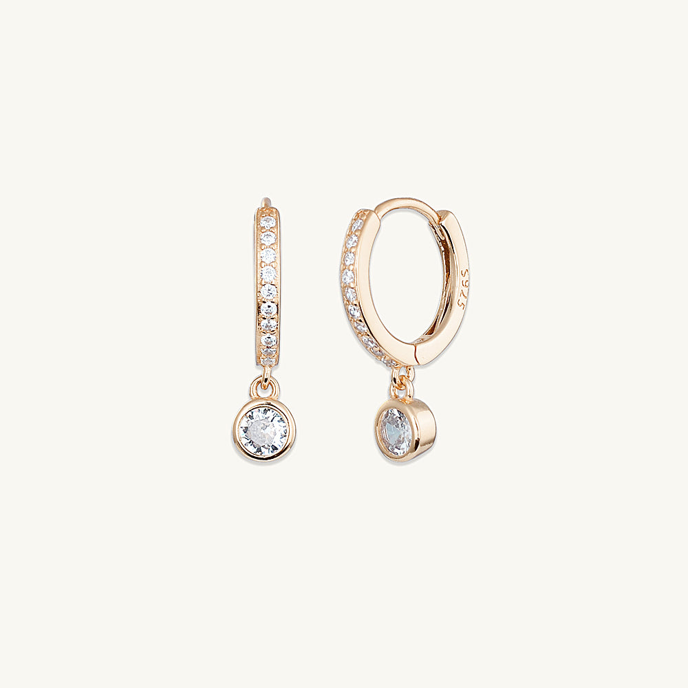 Sapphire Drop Hoop Earrings
