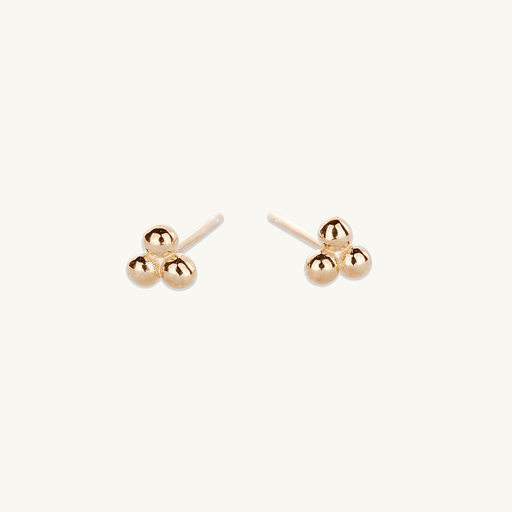 Tiny Lotus Ball Stud Earrings