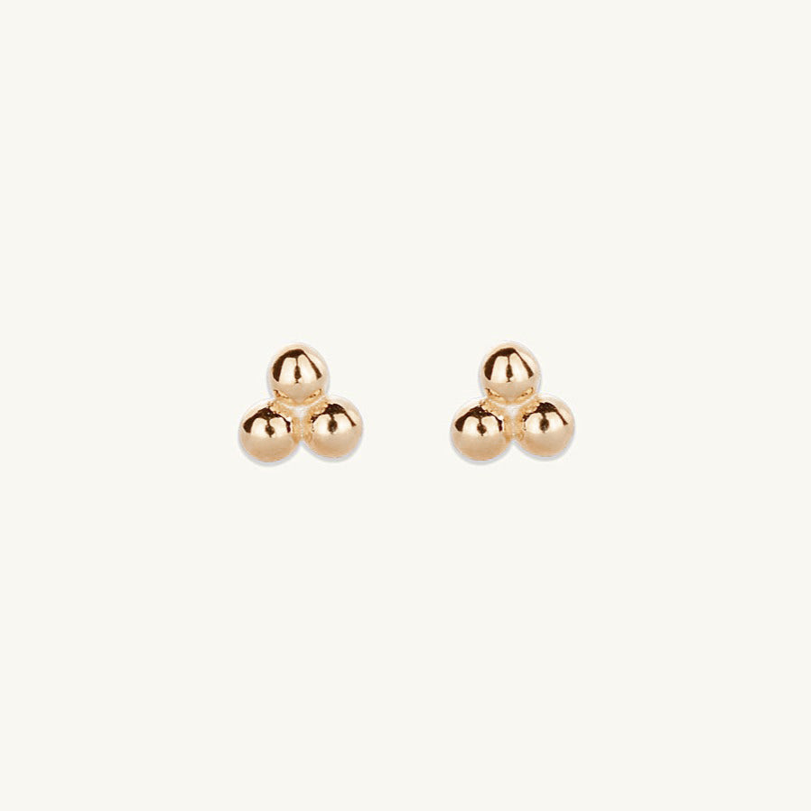 Tiny Lotus Ball Stud Earrings