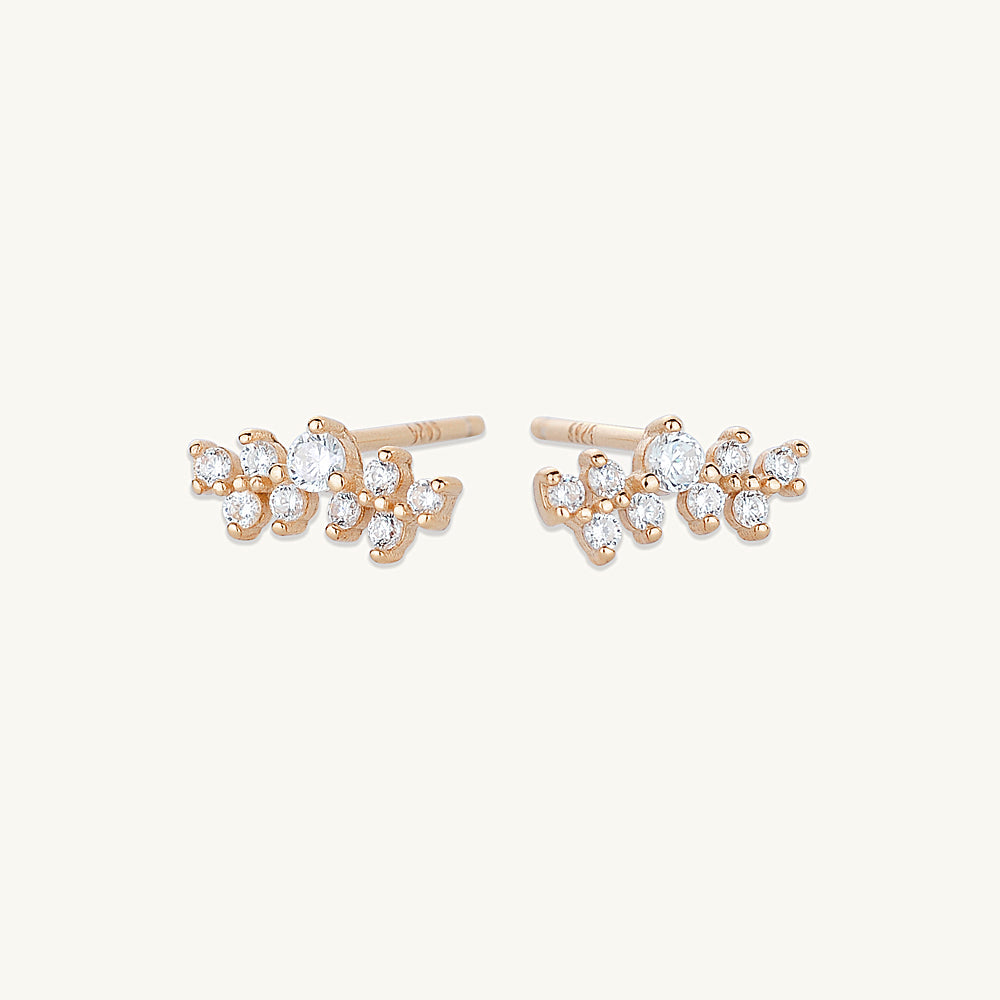 Starry Cluster Sapphire Stud Earrings