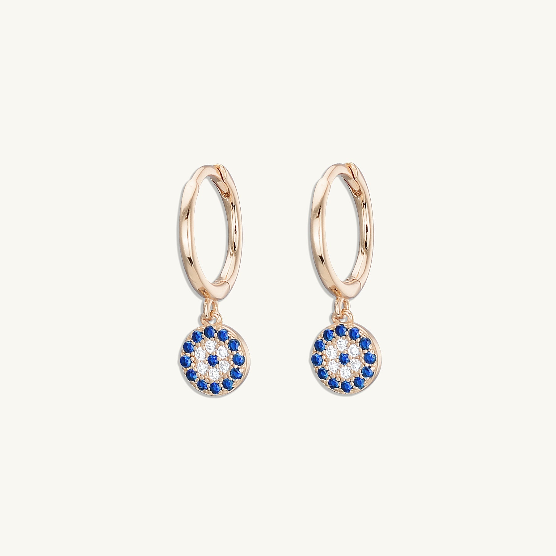 Evil Eye Pave Hoops
