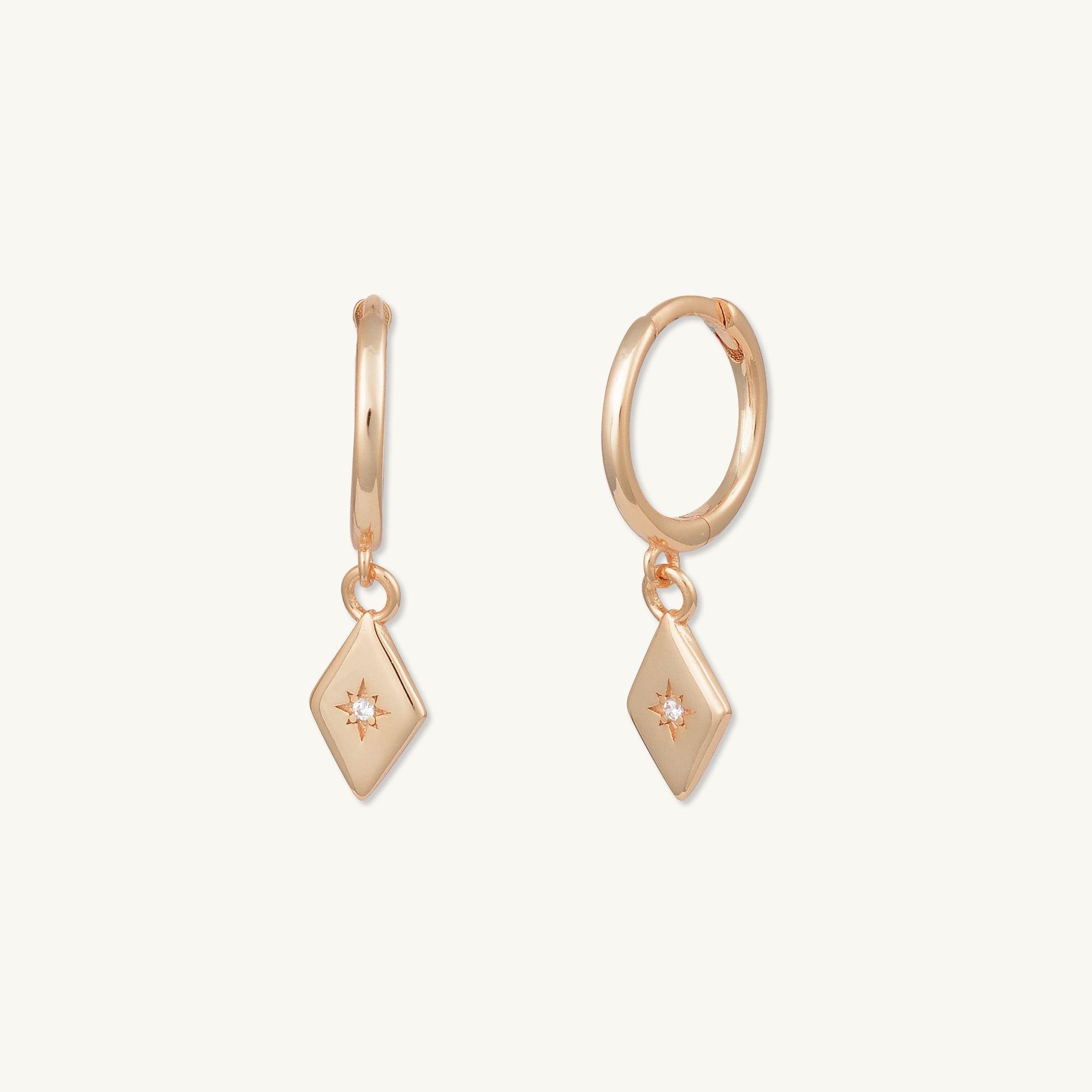 North Star Huggie Hoop Earrings