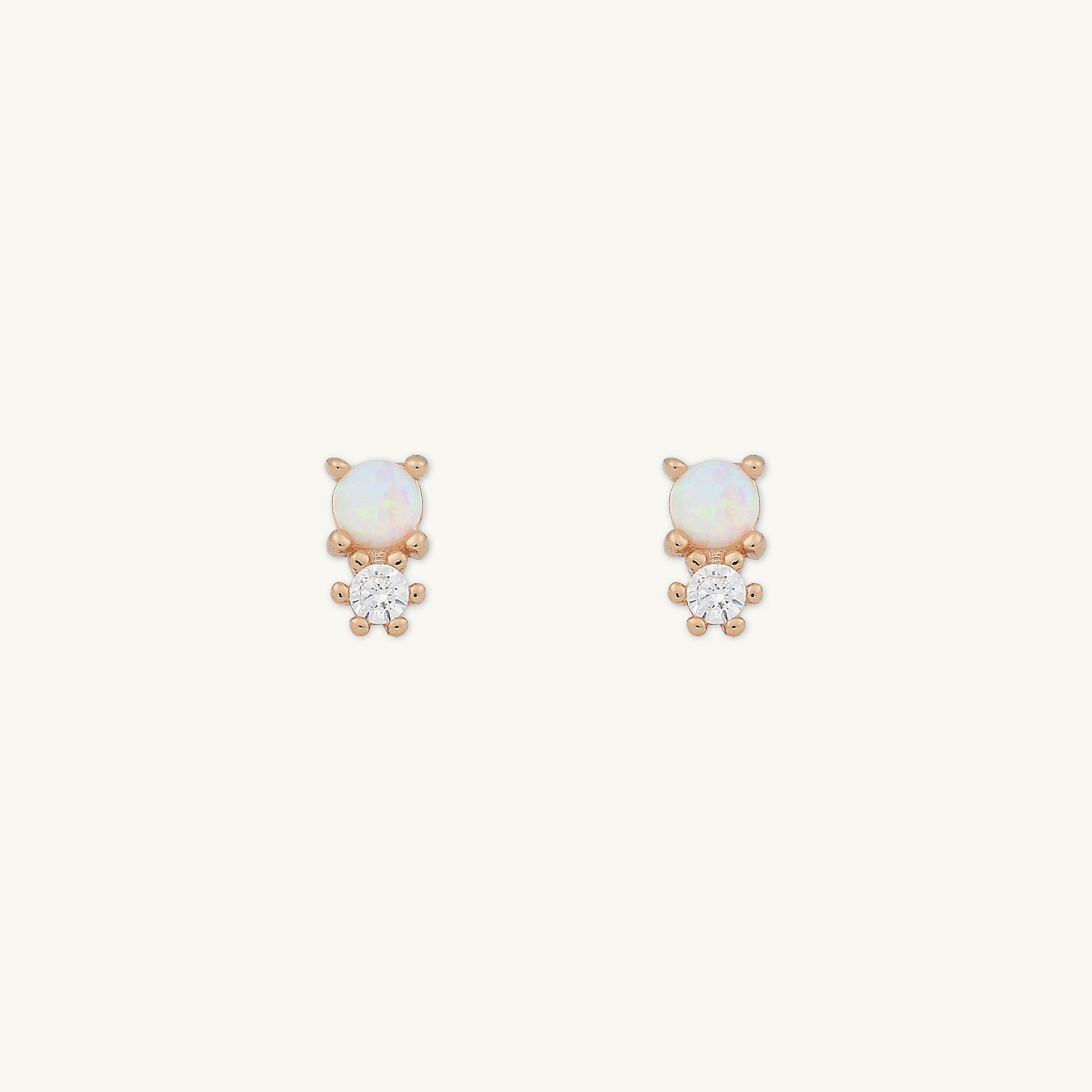 Opal Sapphire Stud Earrings