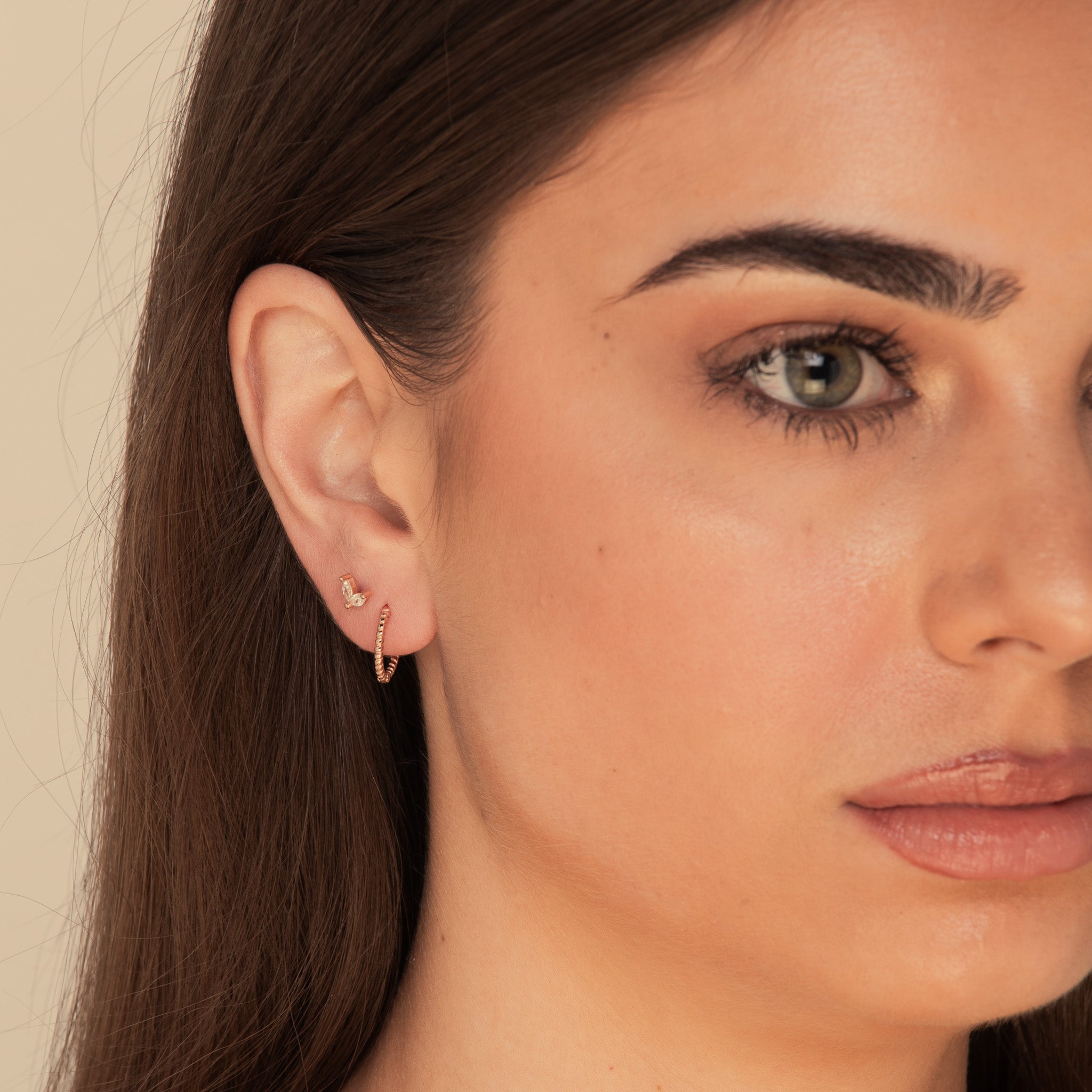 Thin Croissant Hoop Earrings