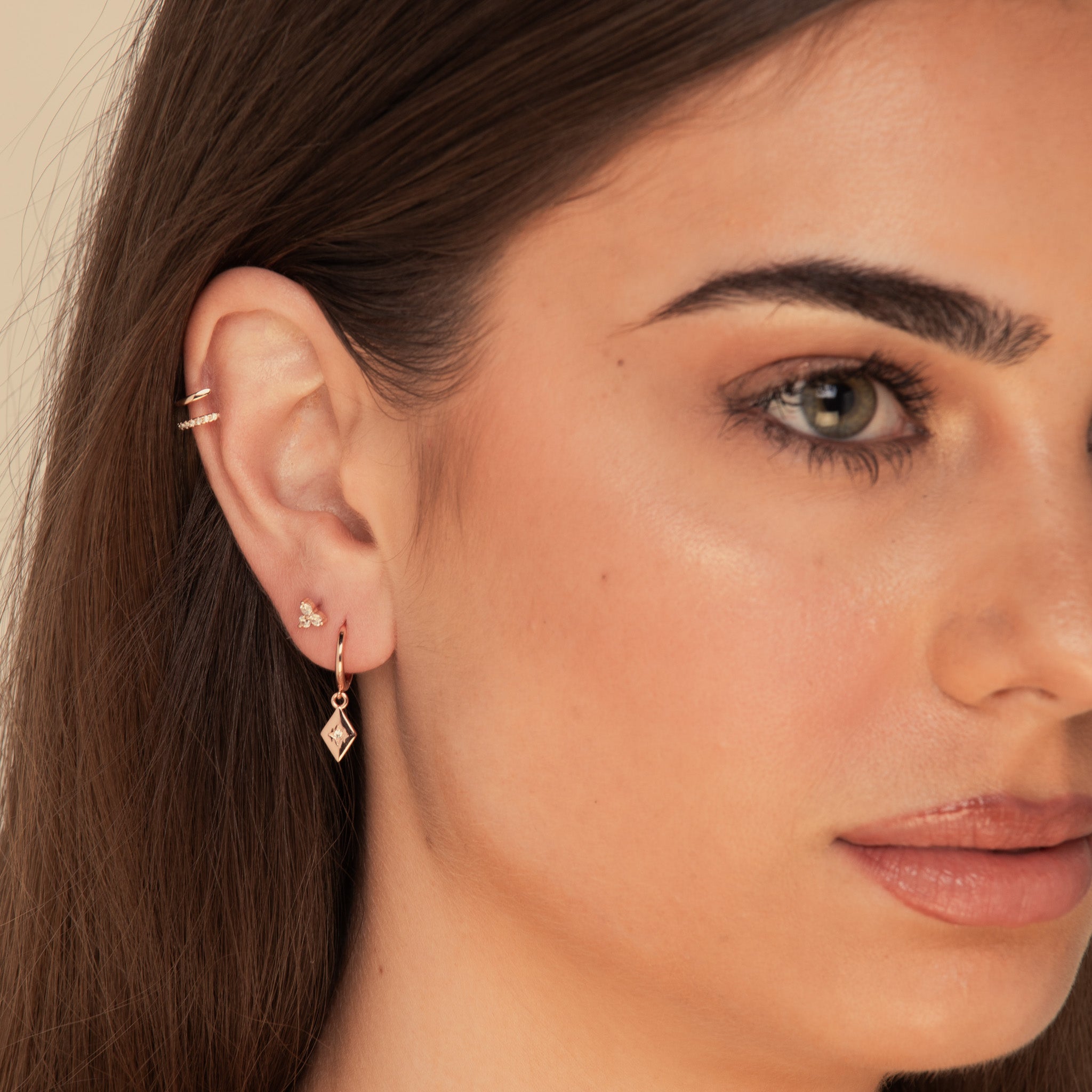 Double Sapphire Cuff Earrings