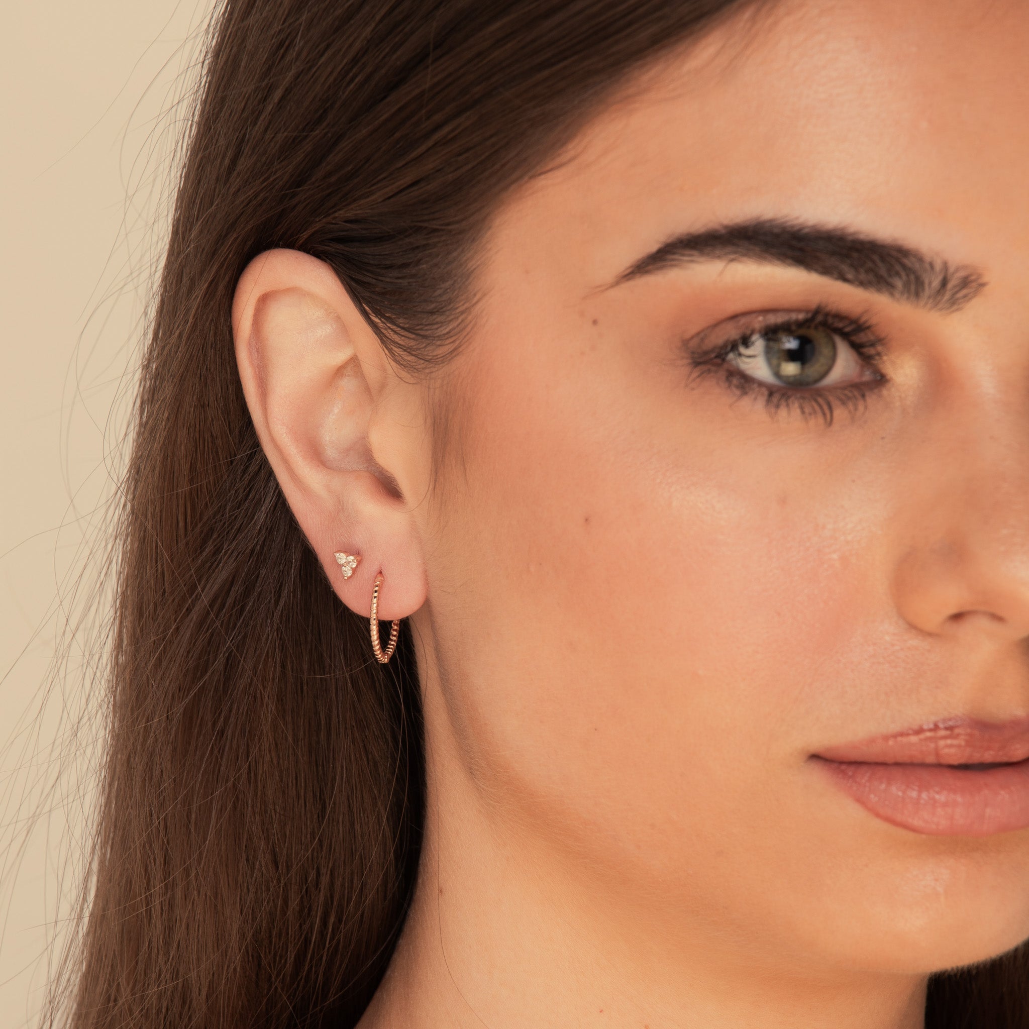 Thin Croissant Hoop Earrings