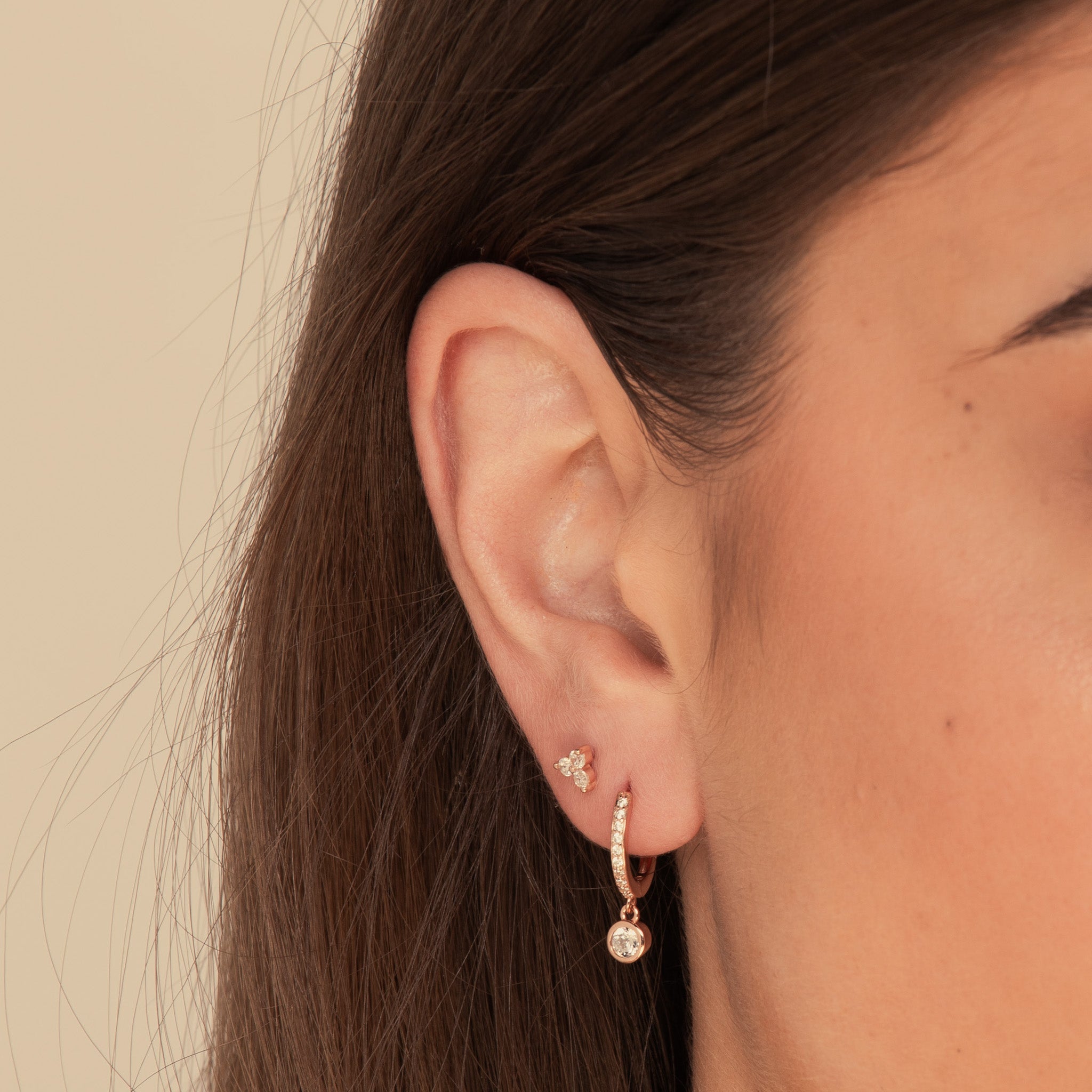 Sapphire Drop Hoop Earrings