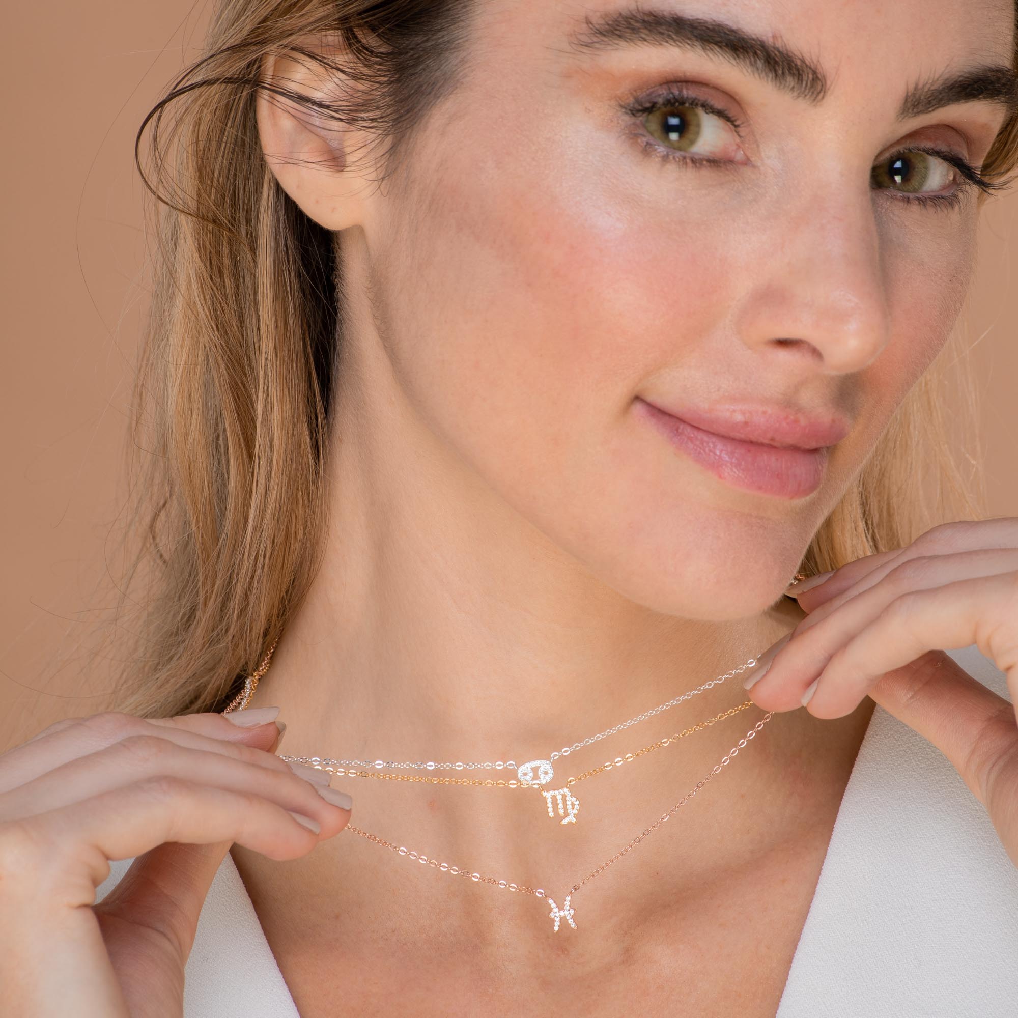 Cancer Sapphire Charm Zodiac Star Sign Necklace - Camile & Stone