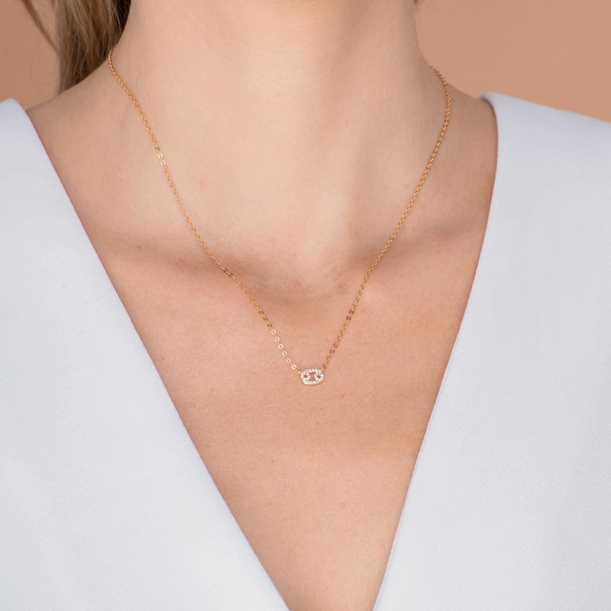 Cancer Sapphire Charm Zodiac Star Sign Necklace - Camile & Stone