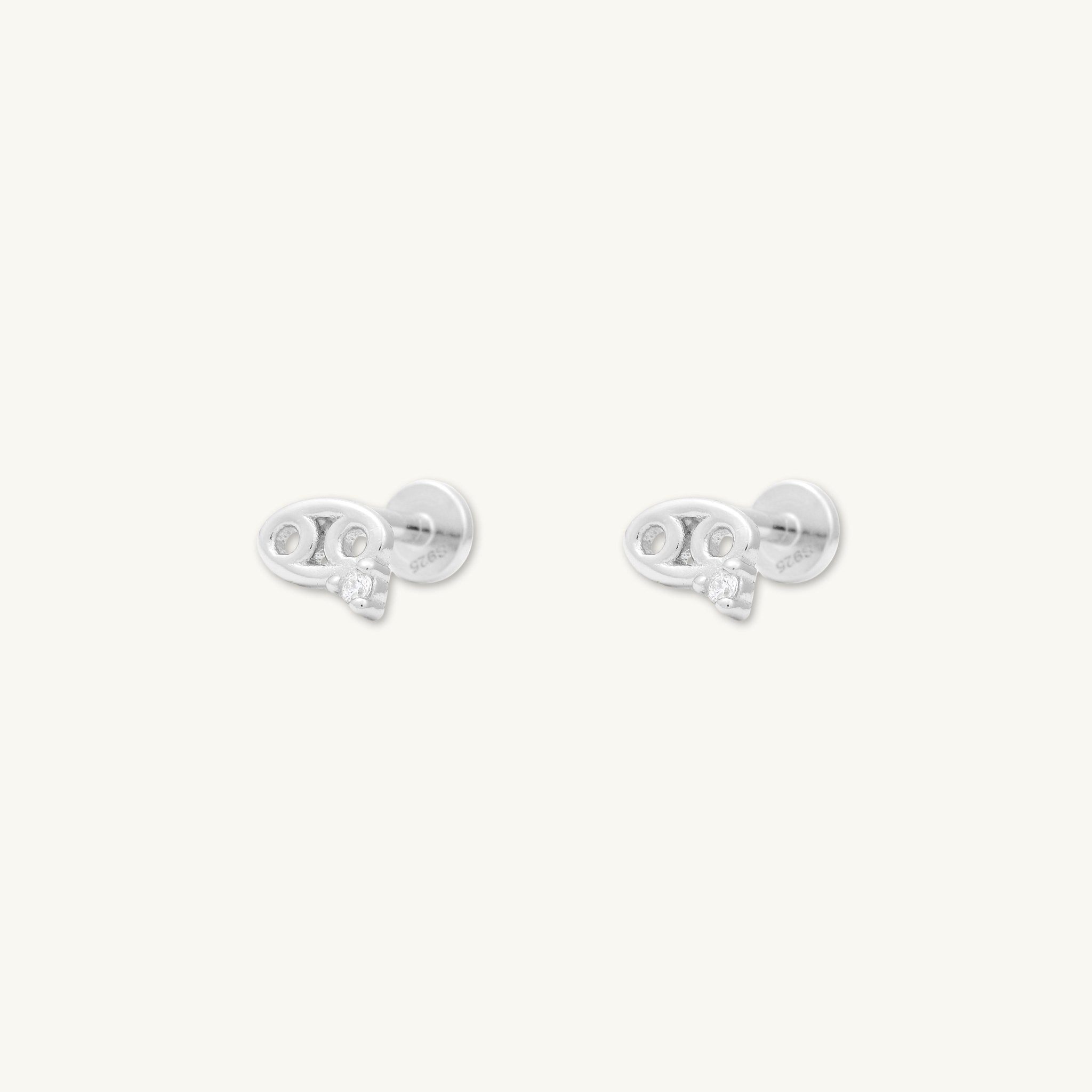 Cancer Zodiac Star Sign Flat Back Earrings - Camile & Stone