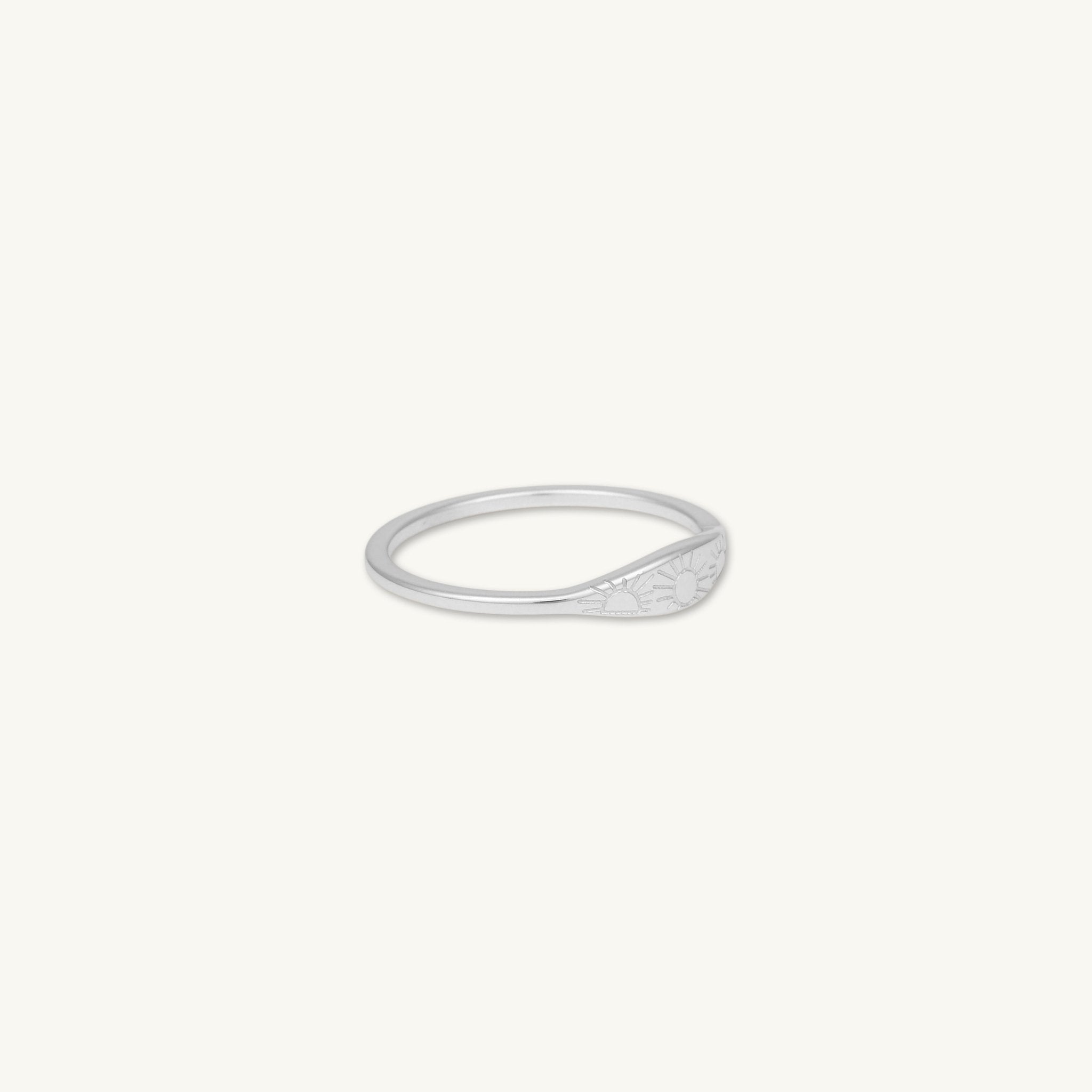 Celestial Trio Sun Signet Stacker Ring - Camile & Stone