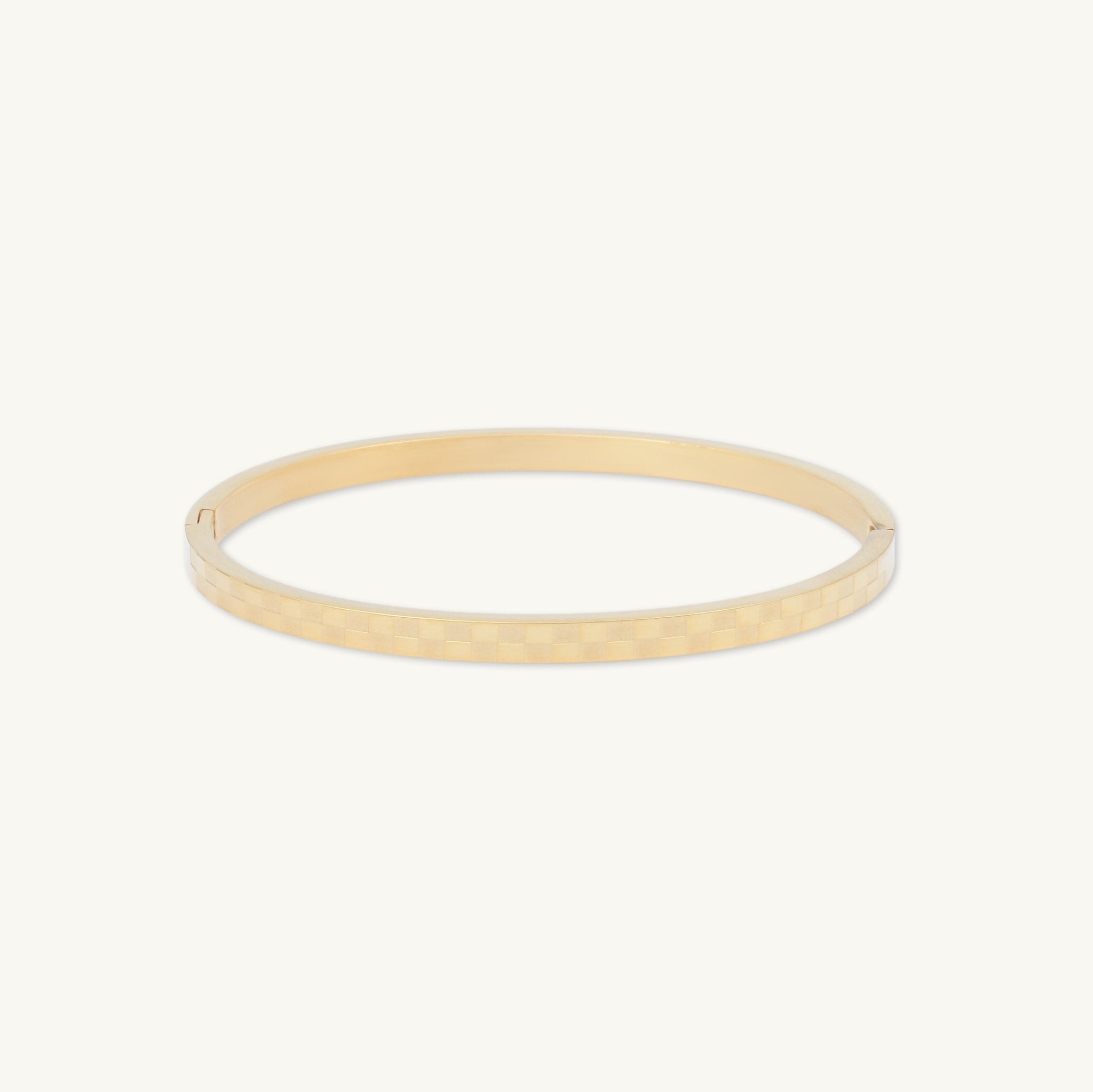 Checkered Hinged Bangle Bracelet - Camile & Stone