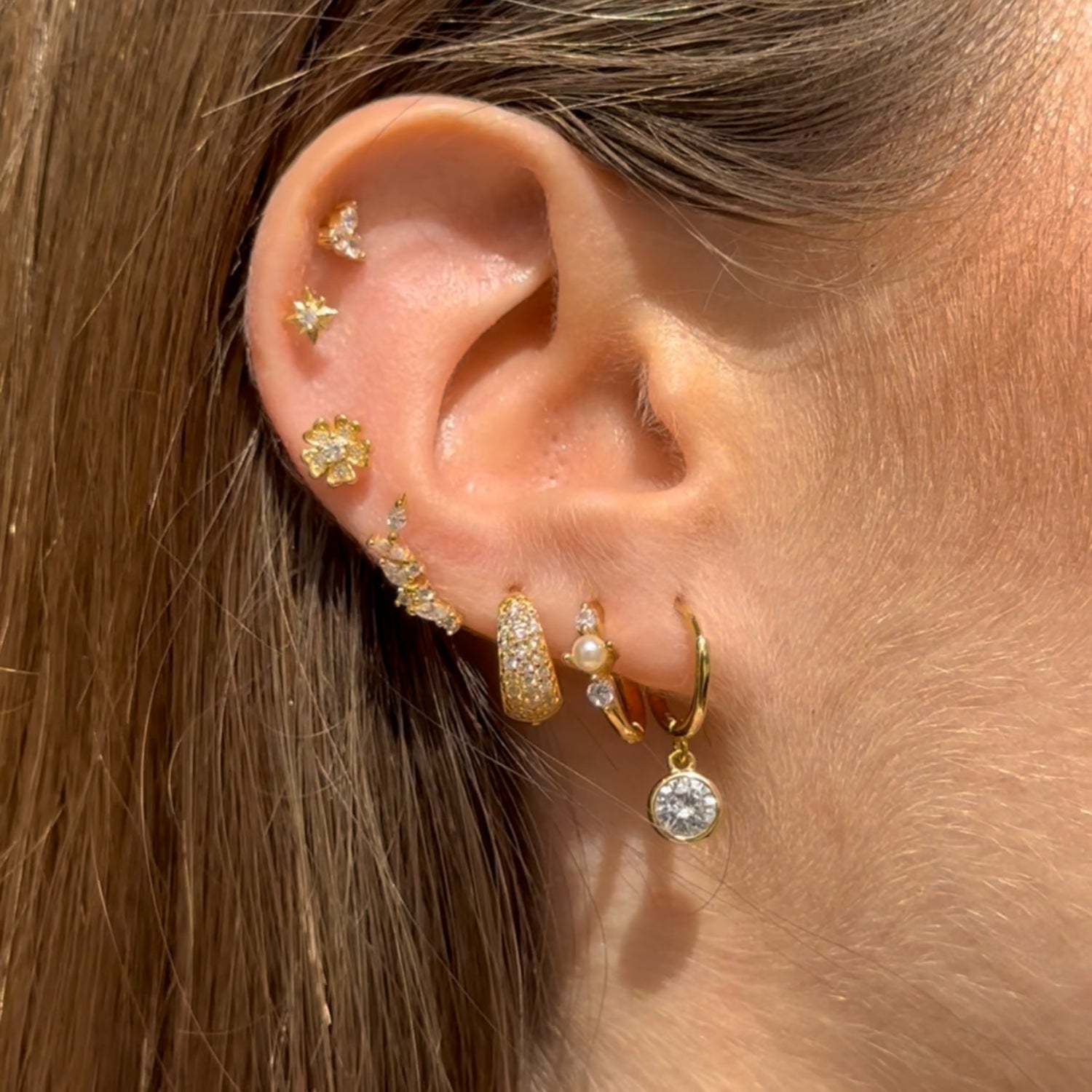 Circle Sapphire Hoop Earrings - Camile & Stone