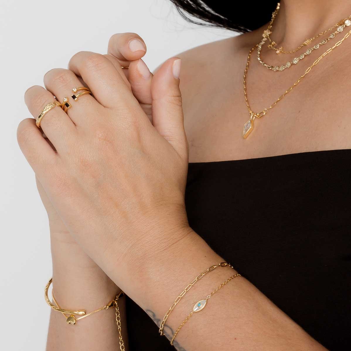 Circle Sapphire Open Stacker Ring - Camile & Stone