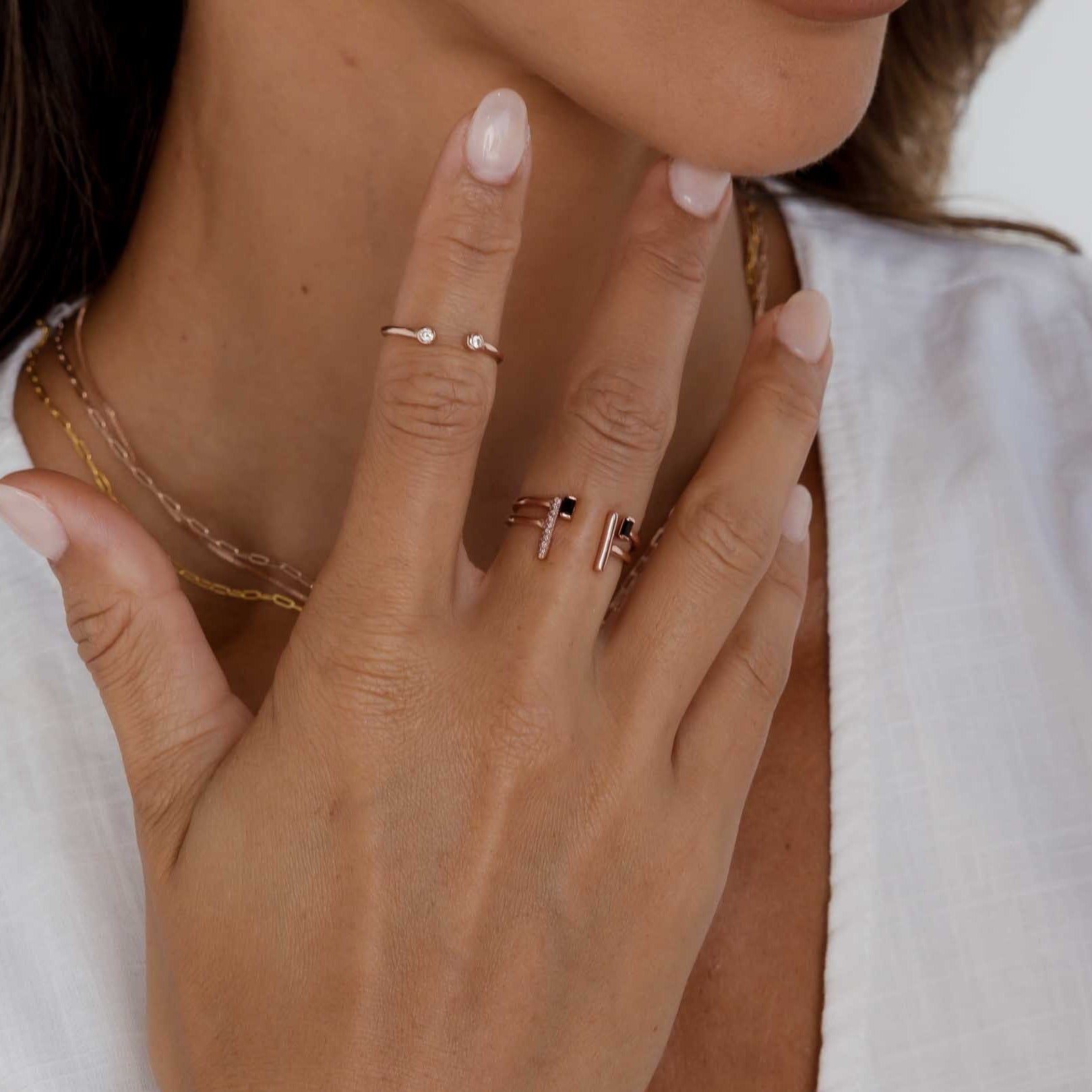 Circle Sapphire Open Stacker Ring - Camile & Stone