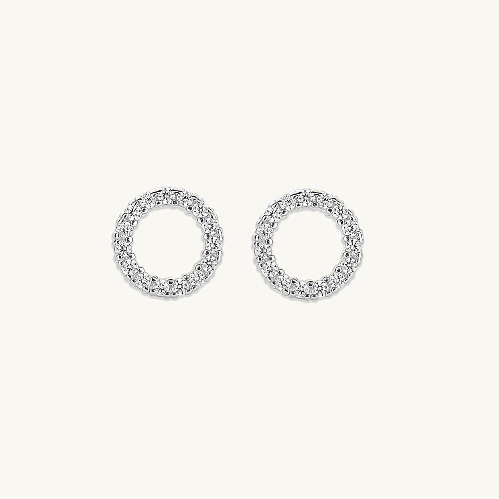 Circle Sapphire Stud Earrings - Camile & Stone