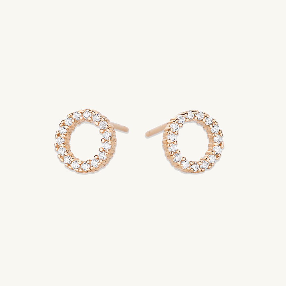 Circle Sapphire Stud Earrings - Camile & Stone