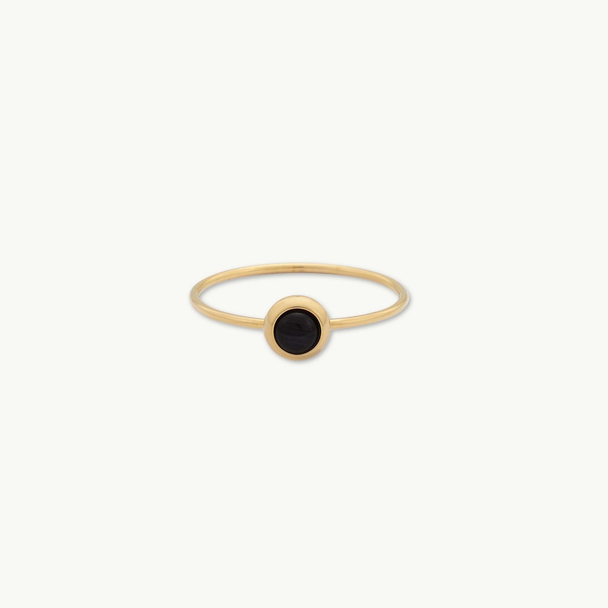Circular Black Onyx Stacking Ring - Camile & Stone