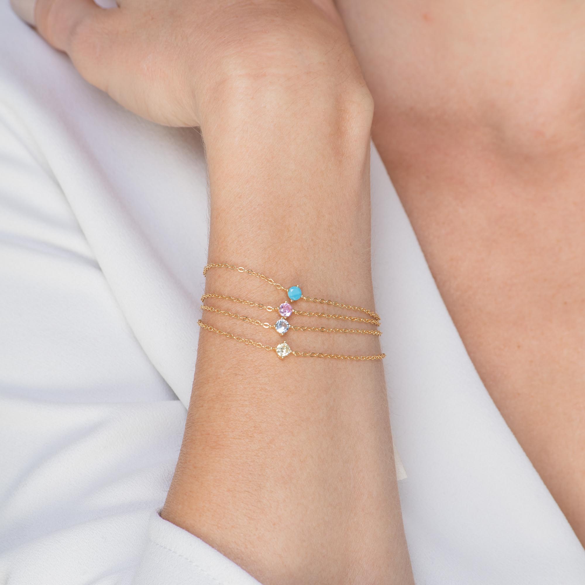 Classic Birthstone Bracelet March - Camile & Stone