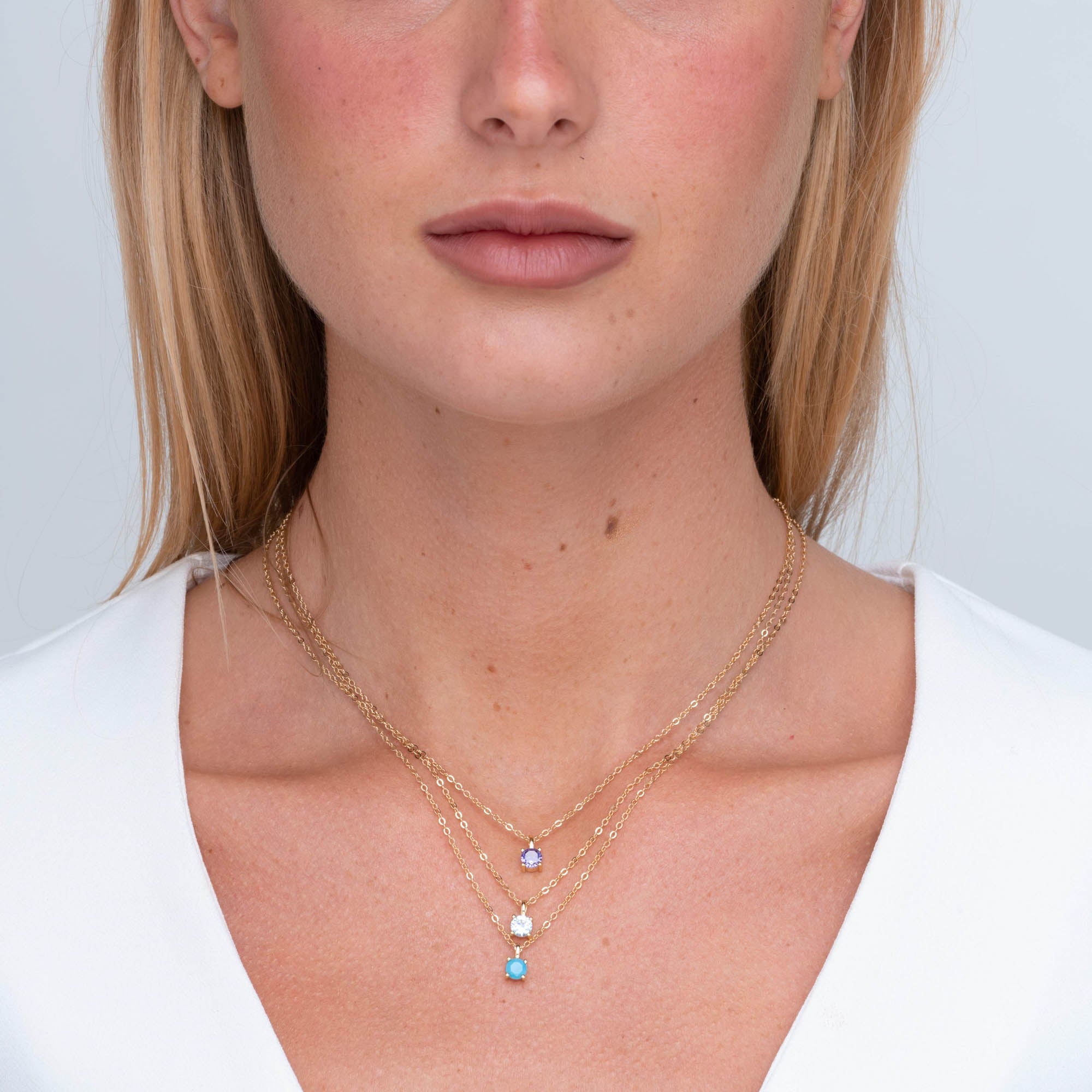 Classic Birthstone Necklace February - Camile & Stone