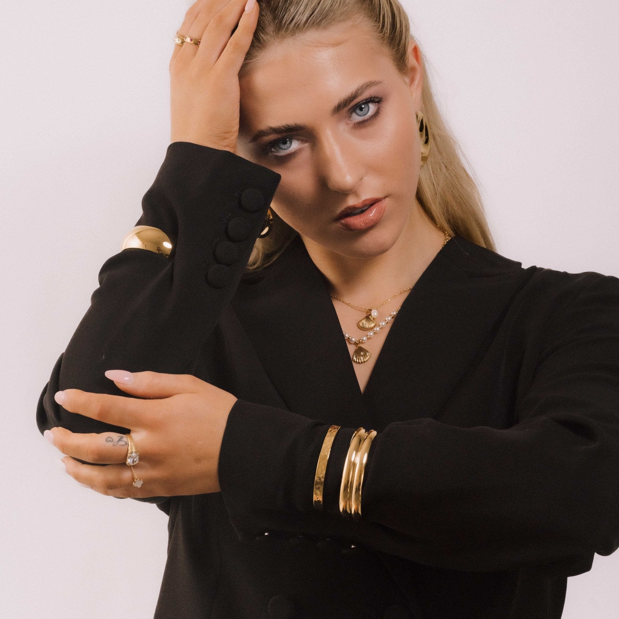 Classic Molten Open Cuff Bangle - Camile & Stone