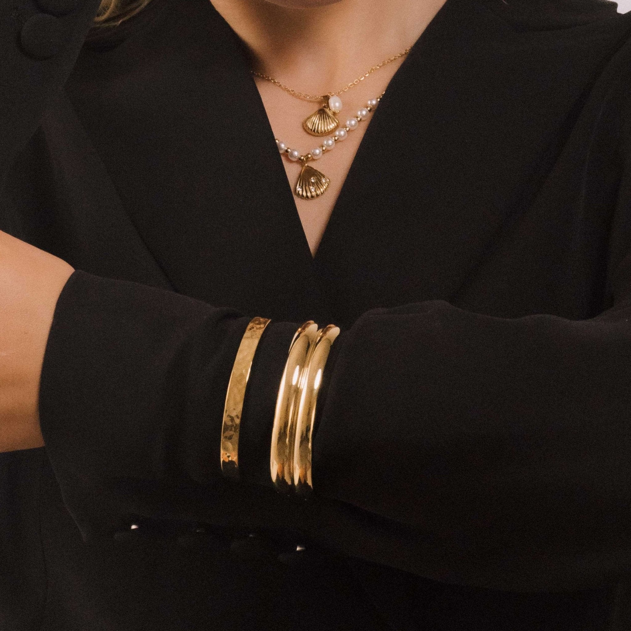 Classic Molten Open Cuff Bangle - Camile & Stone