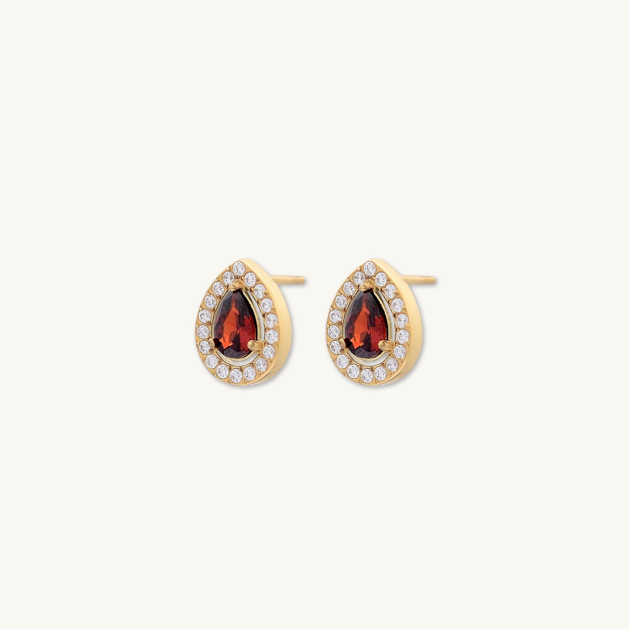 Classic Ruby Teardrop Earrings - Camile & Stone