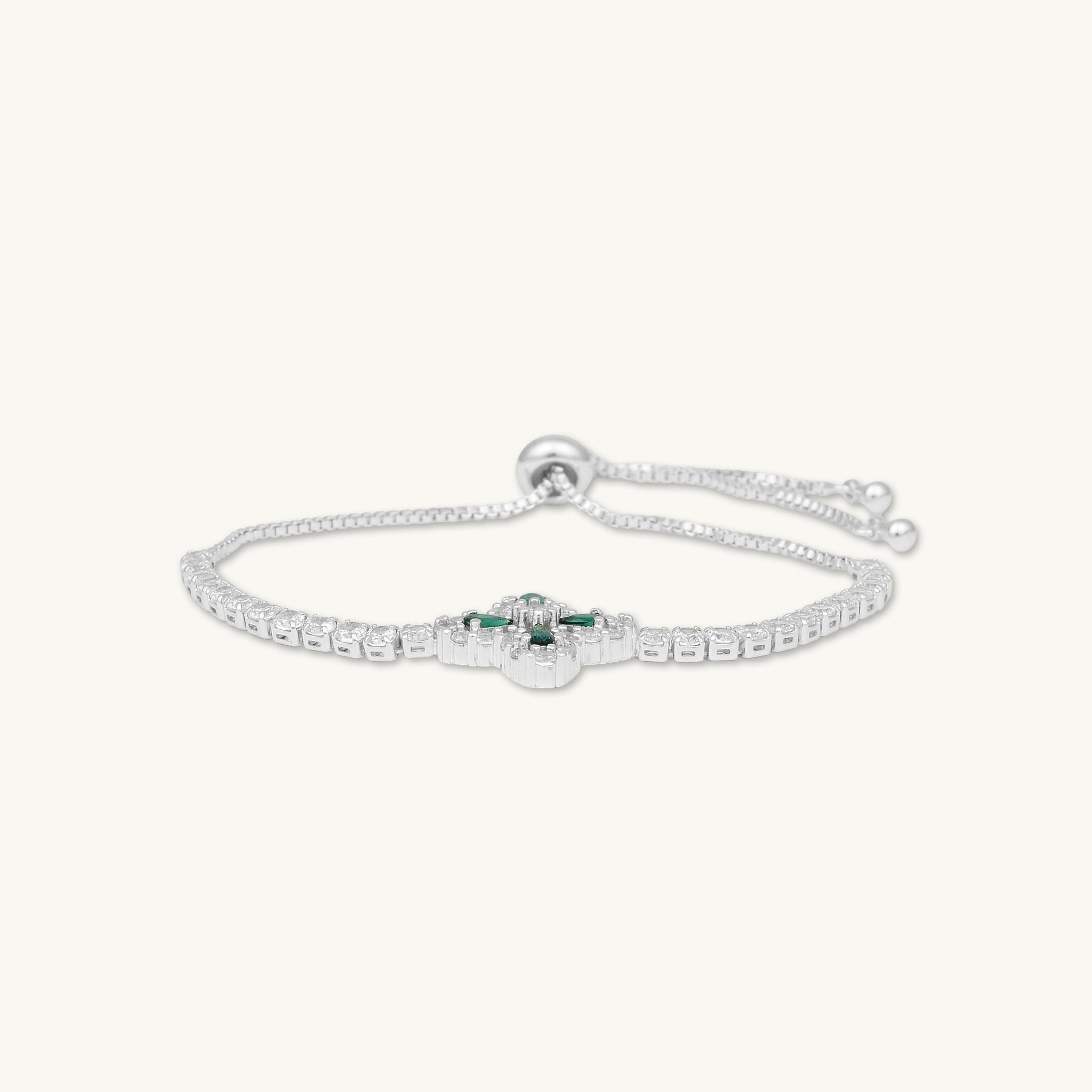 Clover Emerald Tennis Bracelet - Camile & Stone