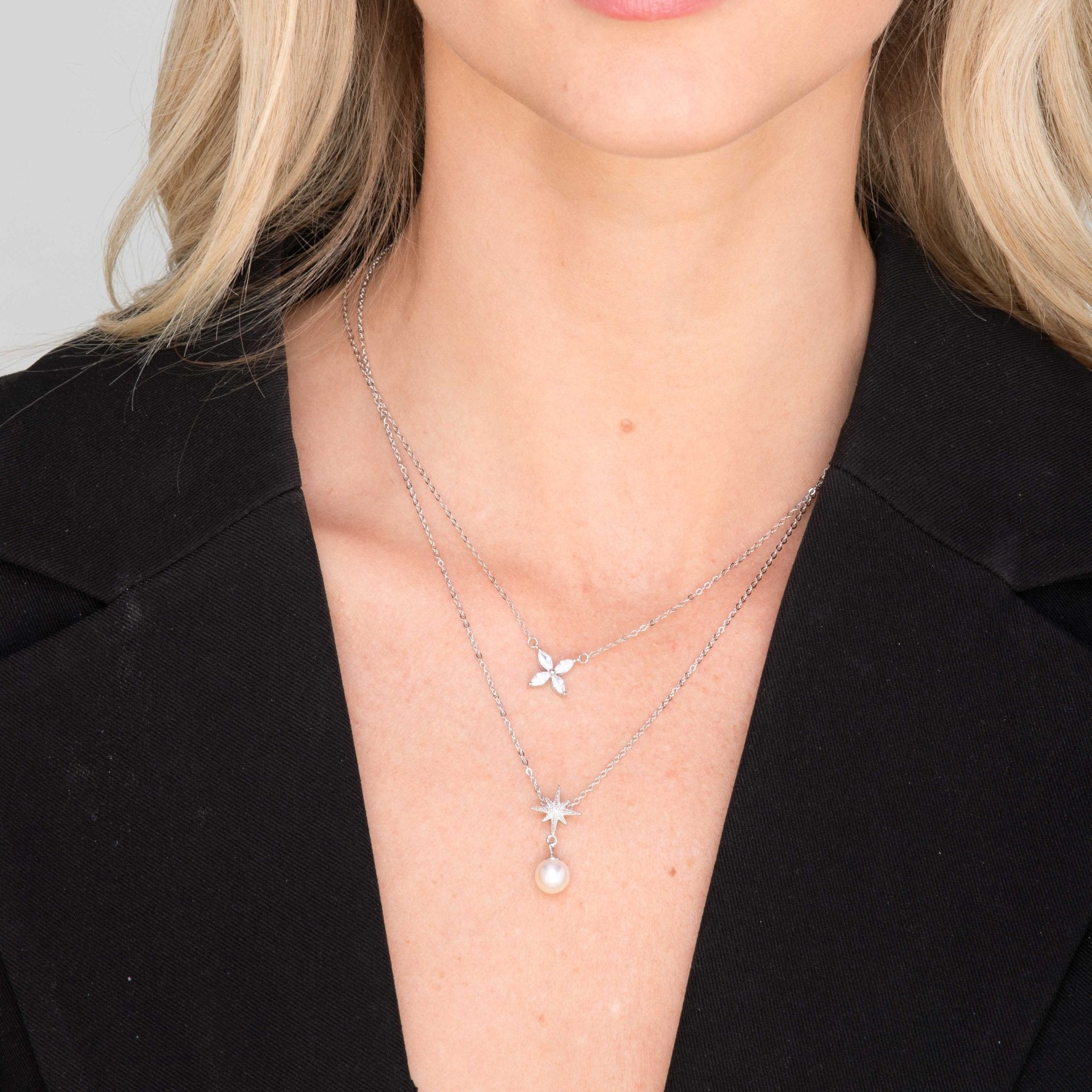 Clover Marquise Sapphire Chain Necklace - Camile & Stone