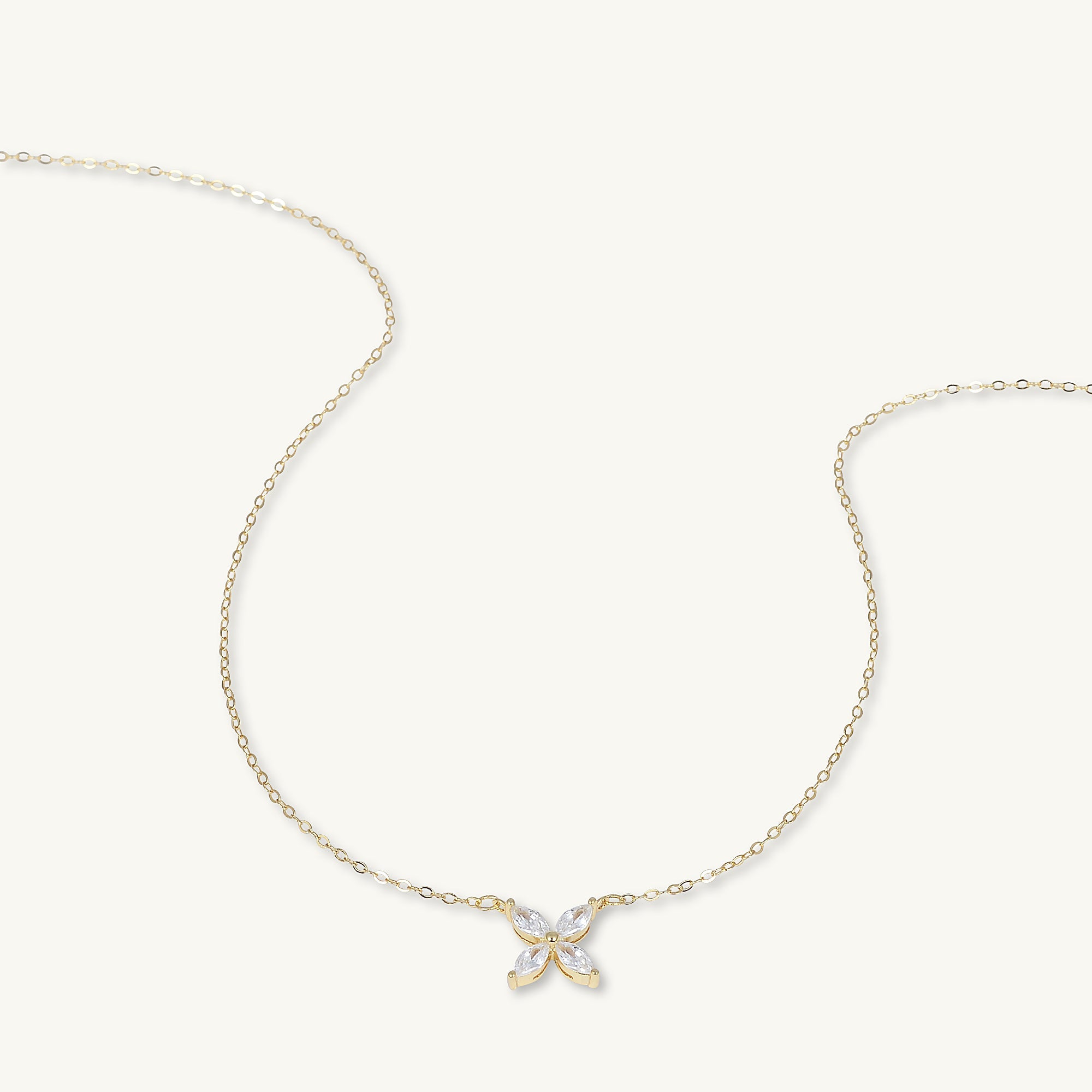 Clover Marquise Sapphire Chain Necklace - Camile & Stone