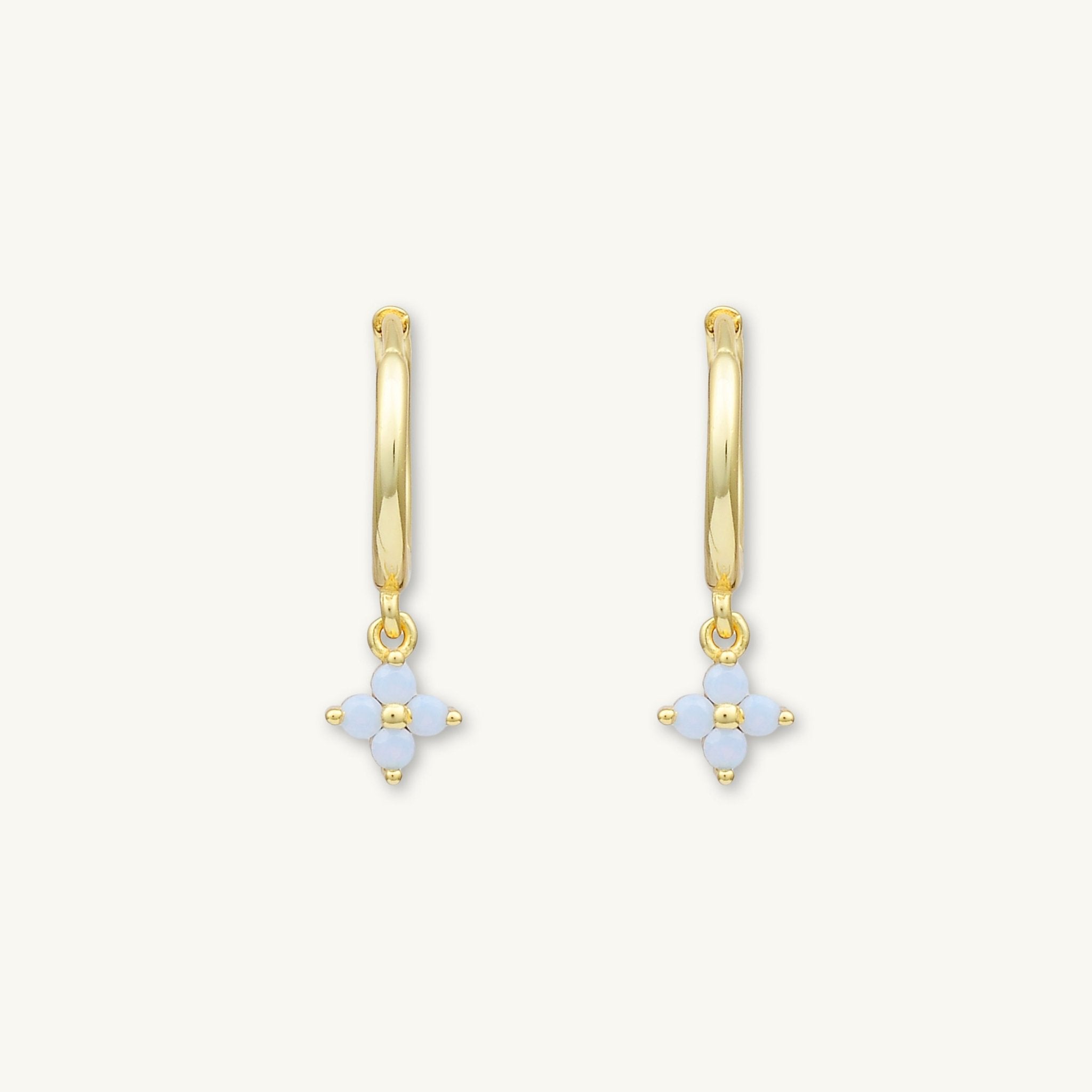 Clover Opal Hoop Earrings - Camile & Stone