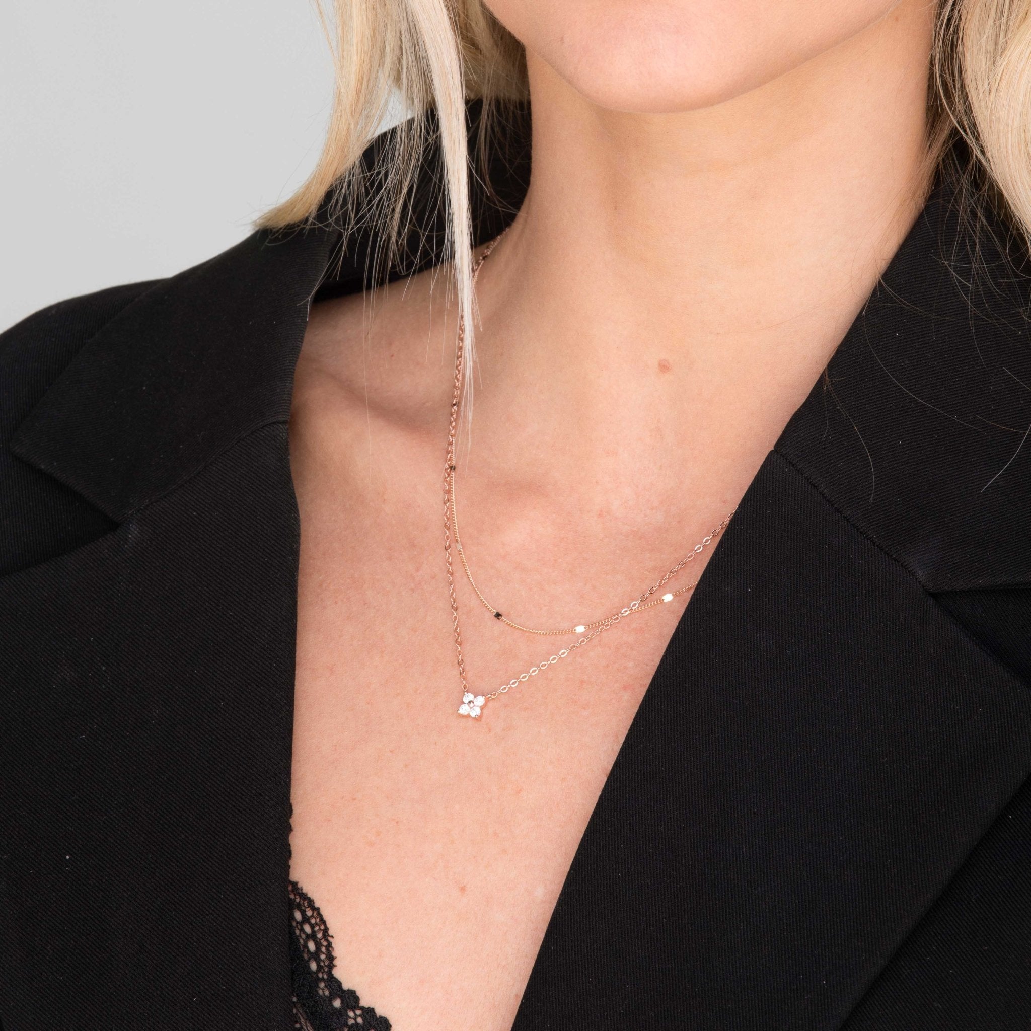 Clover Sapphire Chain Necklace - Camile & Stone
