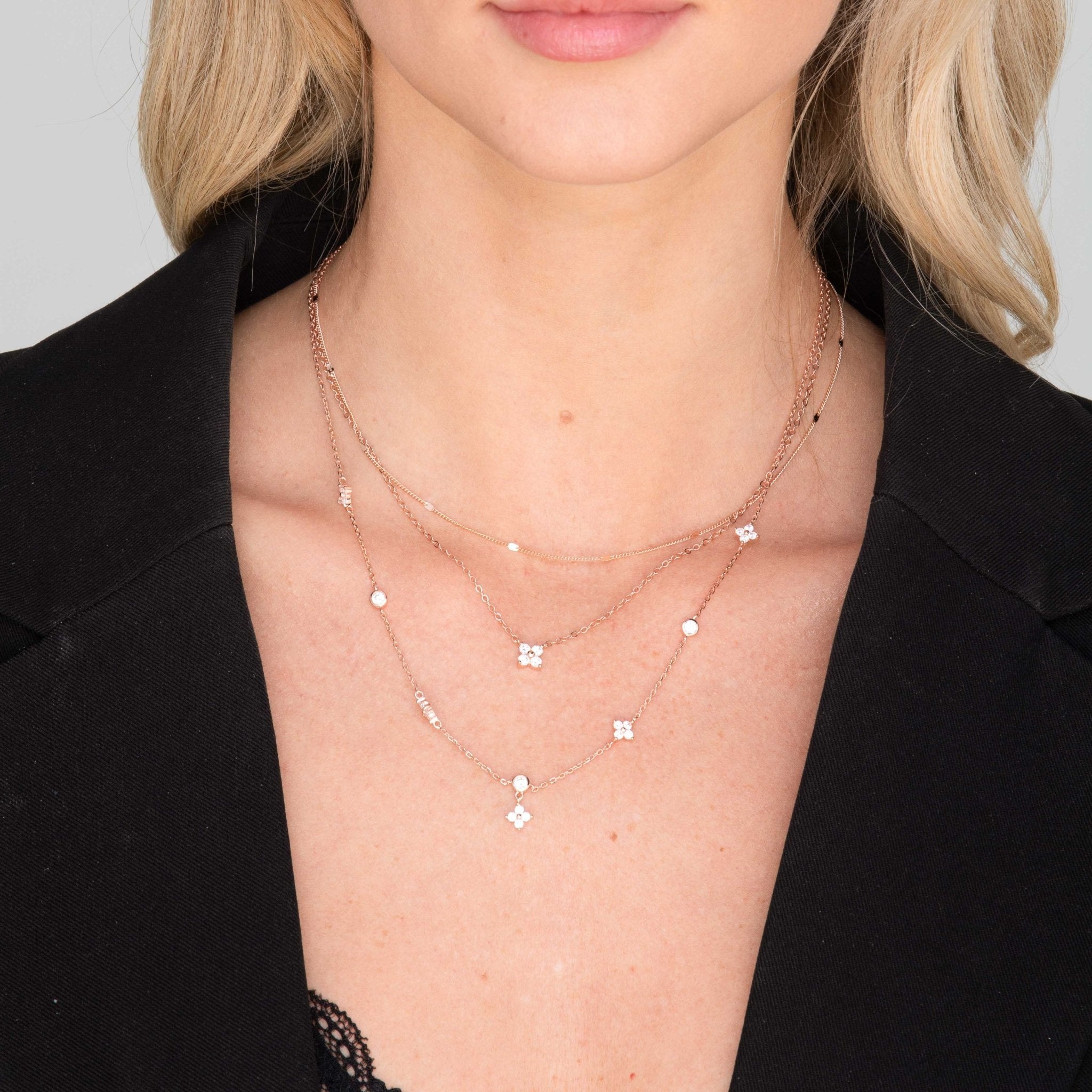 Clover Sapphire Chain Necklace - Camile & Stone