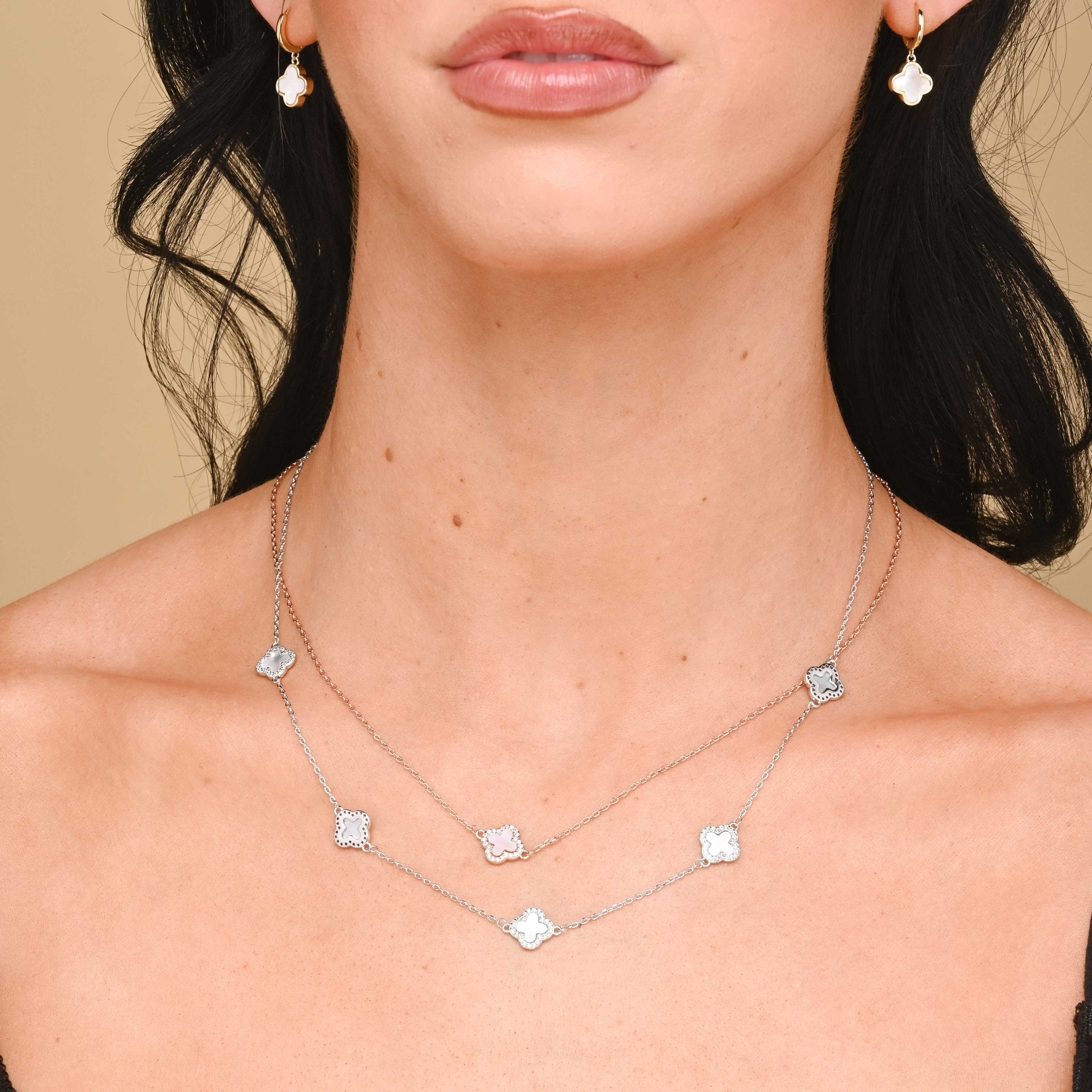 Clover Single MOP Sapphire Necklace - Camile & Stone