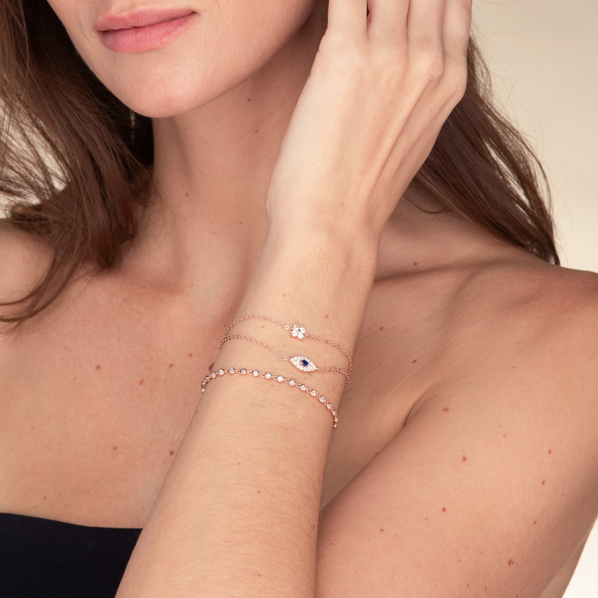 Clover Zirconia Chain Bracelet - Camile & Stone