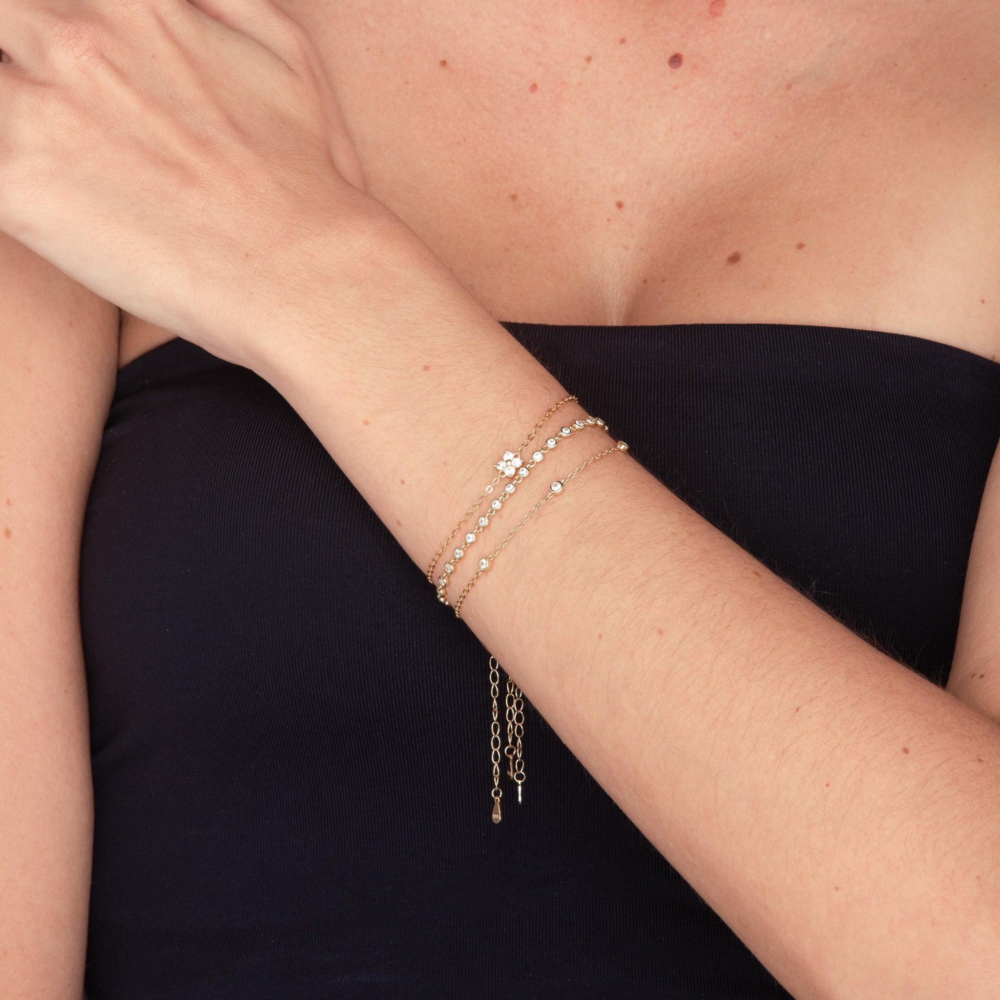 Clover Zirconia Chain Bracelet - Camile & Stone