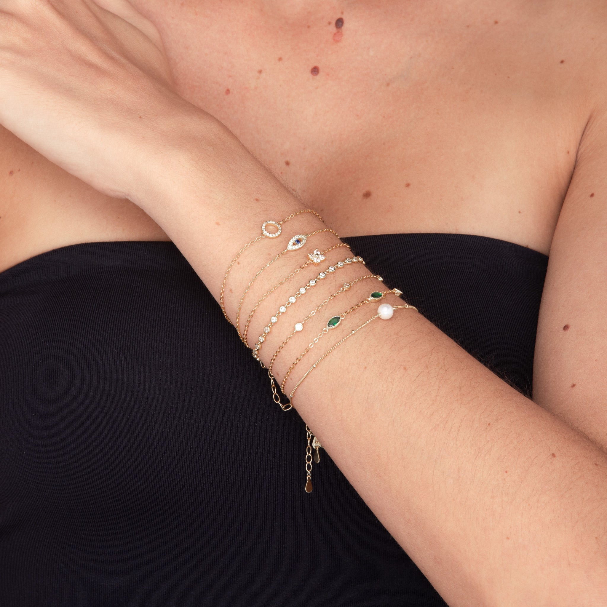 Clover Zirconia Chain Bracelet - Camile & Stone