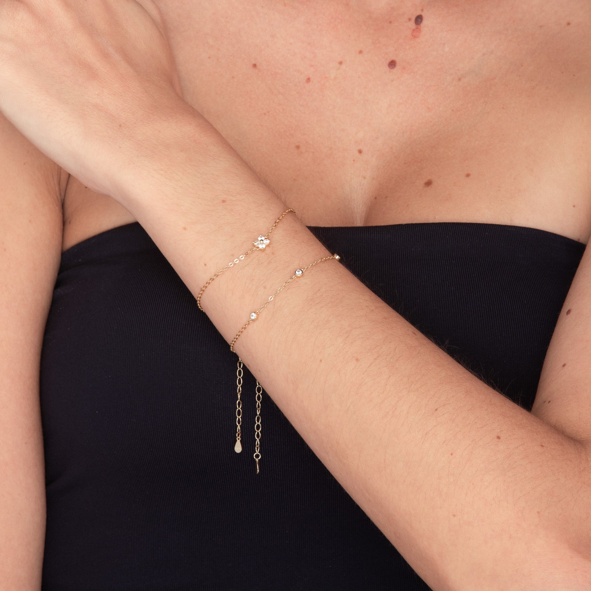 Clover Zirconia Chain Bracelet - Camile & Stone