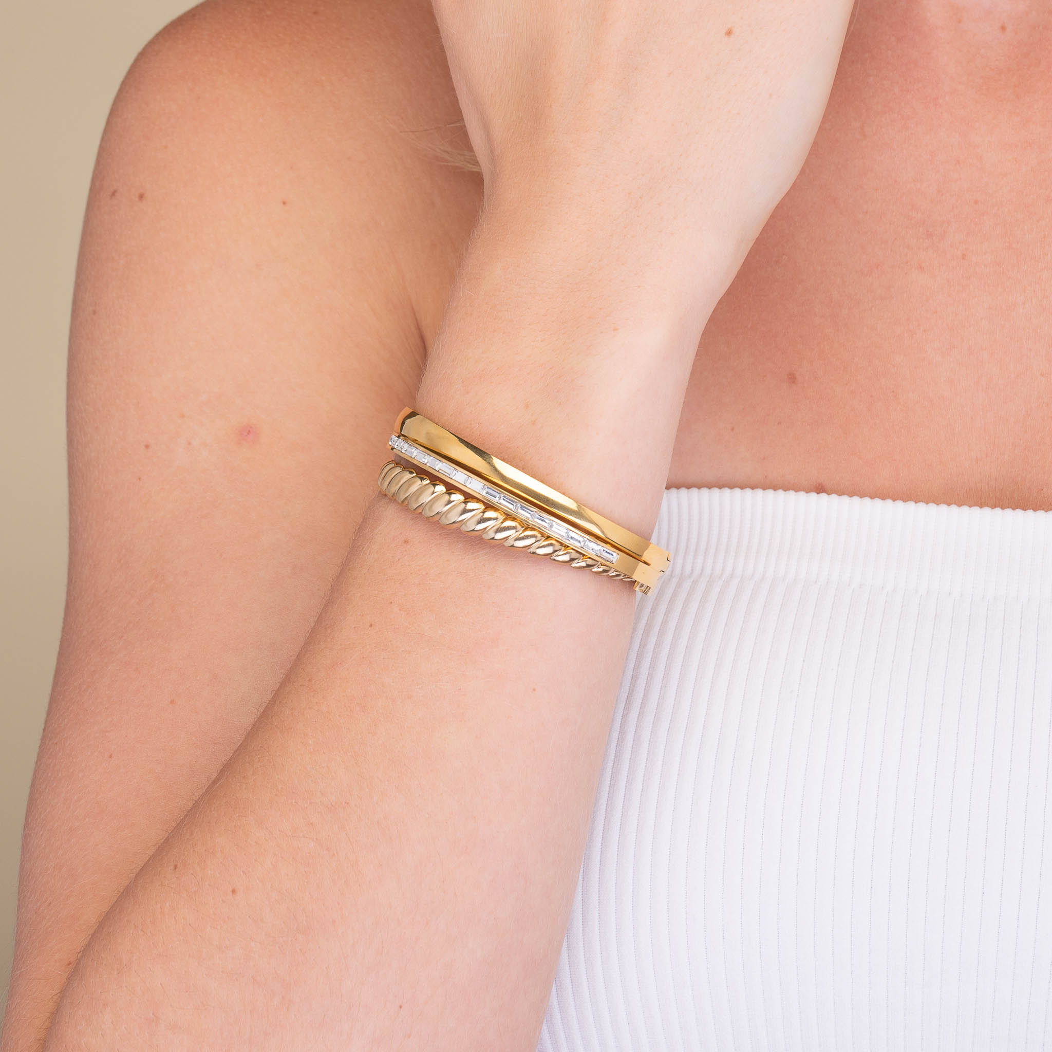 Croissant Open Cuff Bangle - Camile & Stone