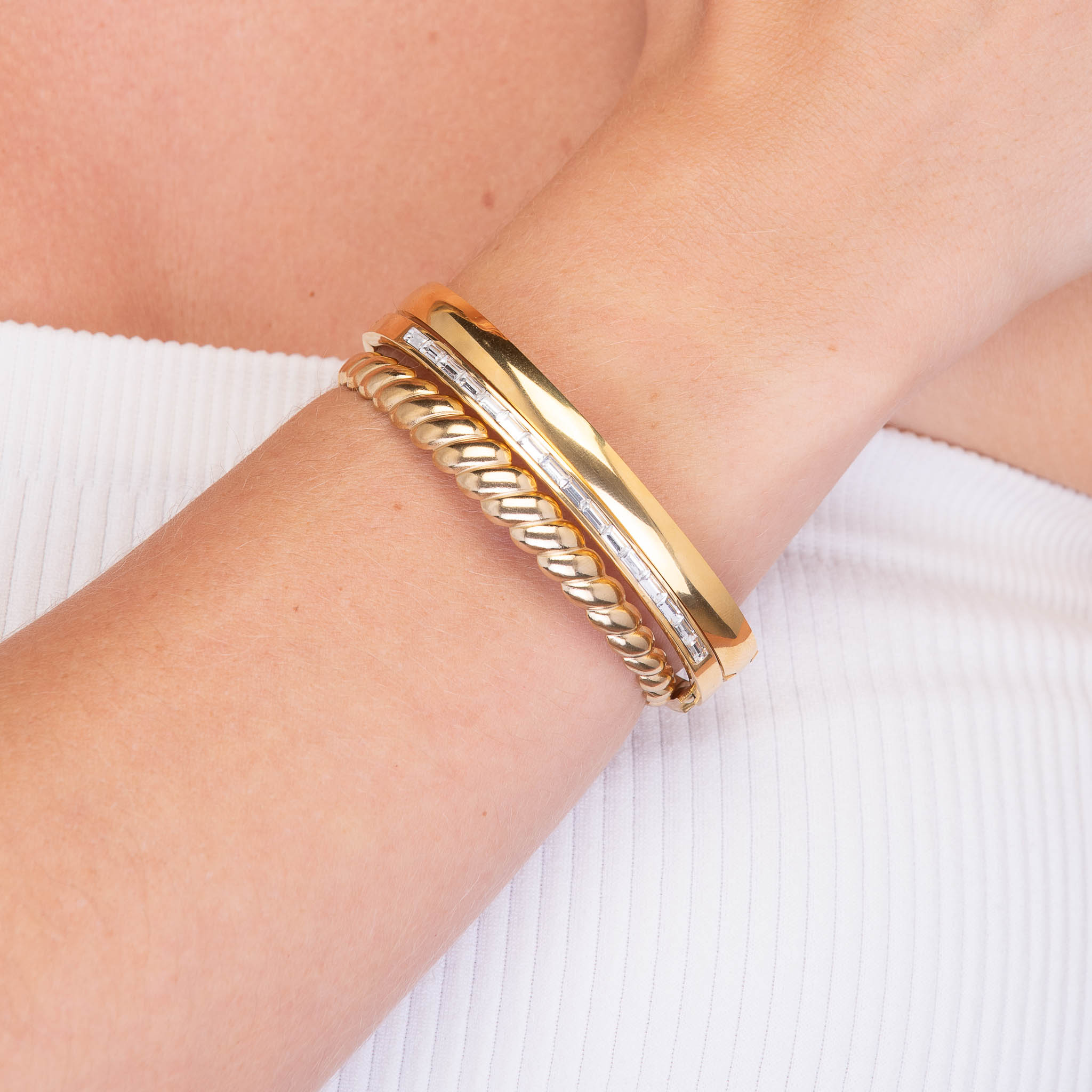 Croissant Open Cuff Bangle - Camile & Stone