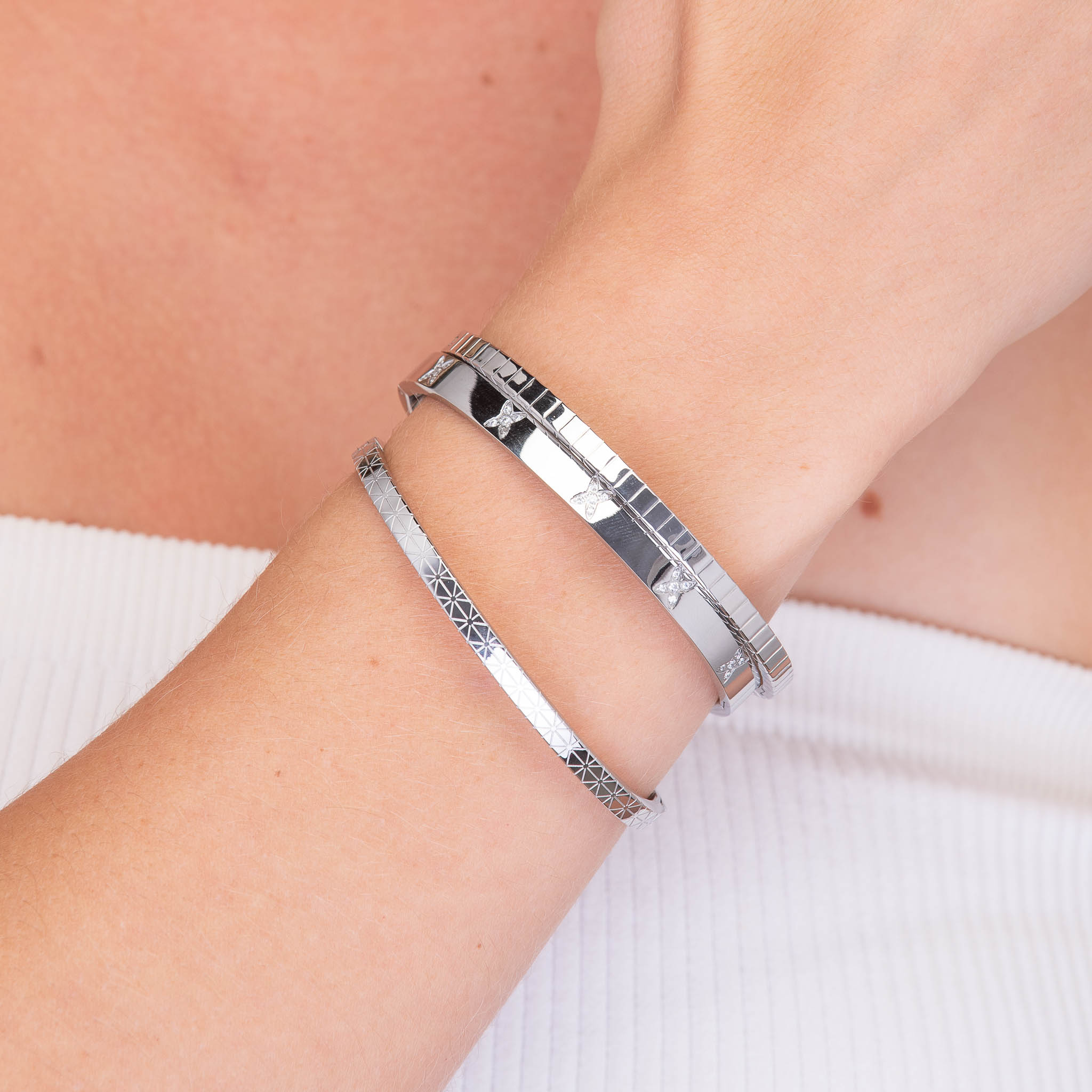 Cross Sapphire Hinged Bangle Bracelet - Camile & Stone