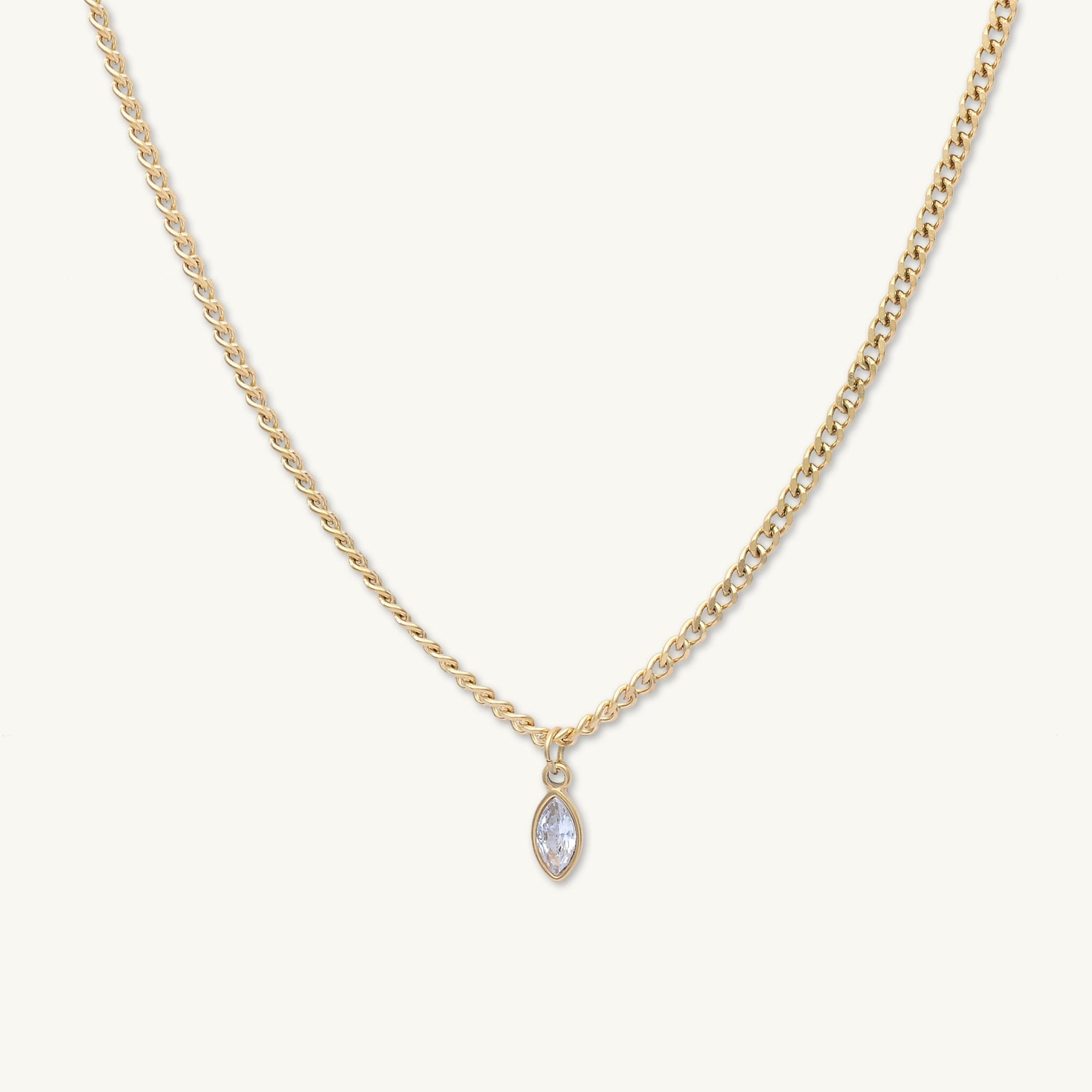 Cuban Marquise Eye Chain Necklace - Camile & Stone