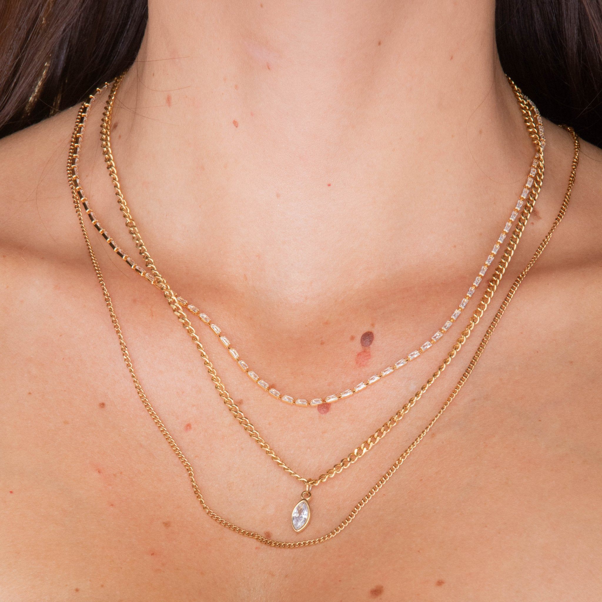 Cuban Marquise Eye Chain Necklace - Camile & Stone