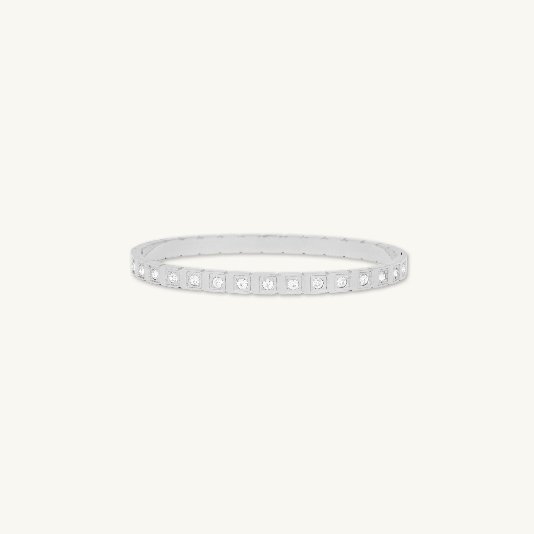 Cube Sapphire Hinged Bangle Bracelet - Camile & Stone