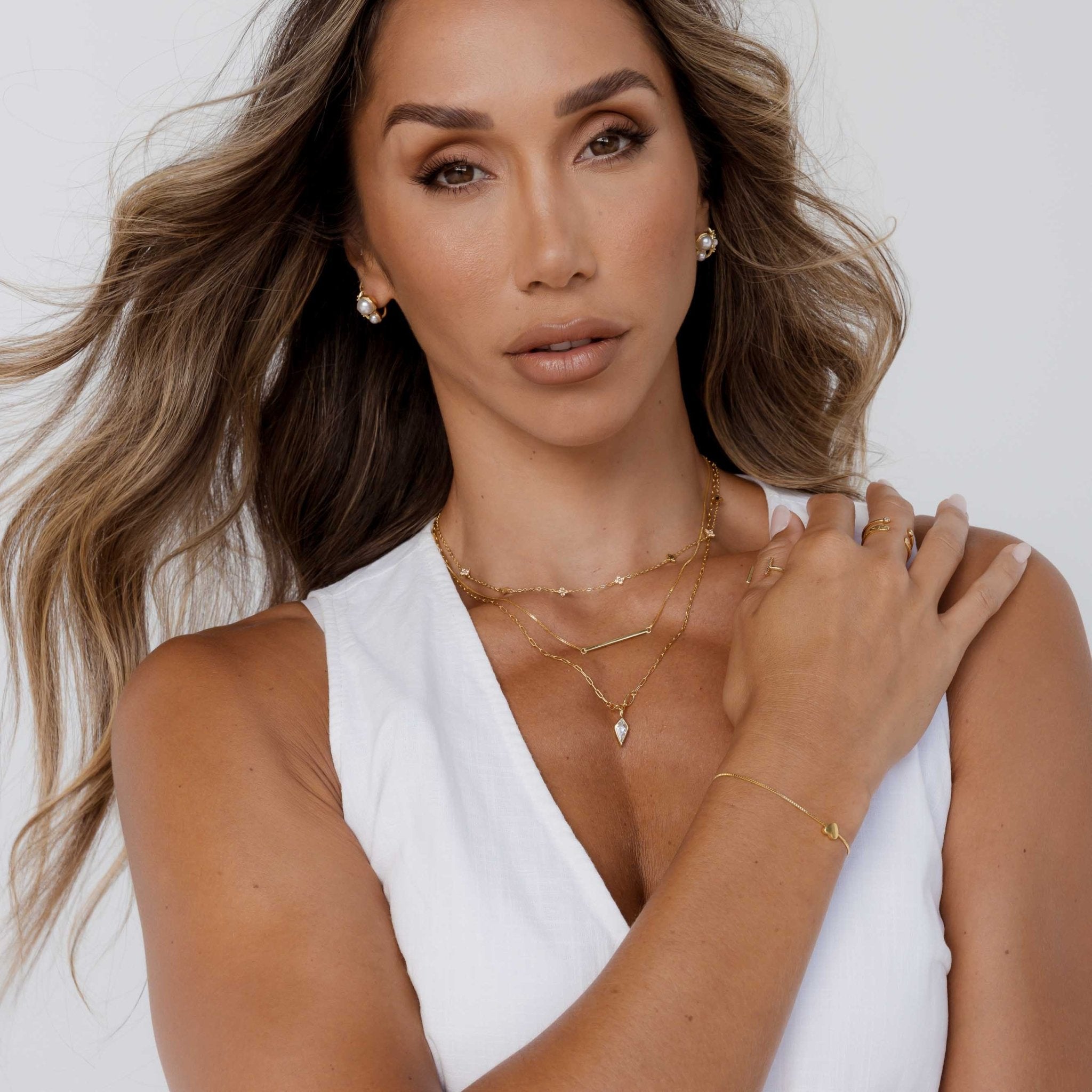 Double Pearl Stud Earrings - Camile & Stone