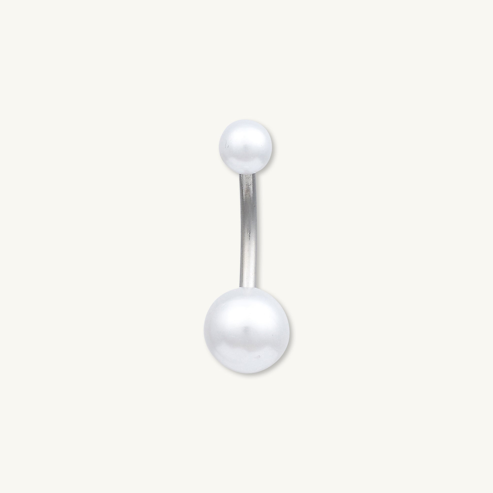 Double Pearl Titanium Belly Ring - Camile & Stone