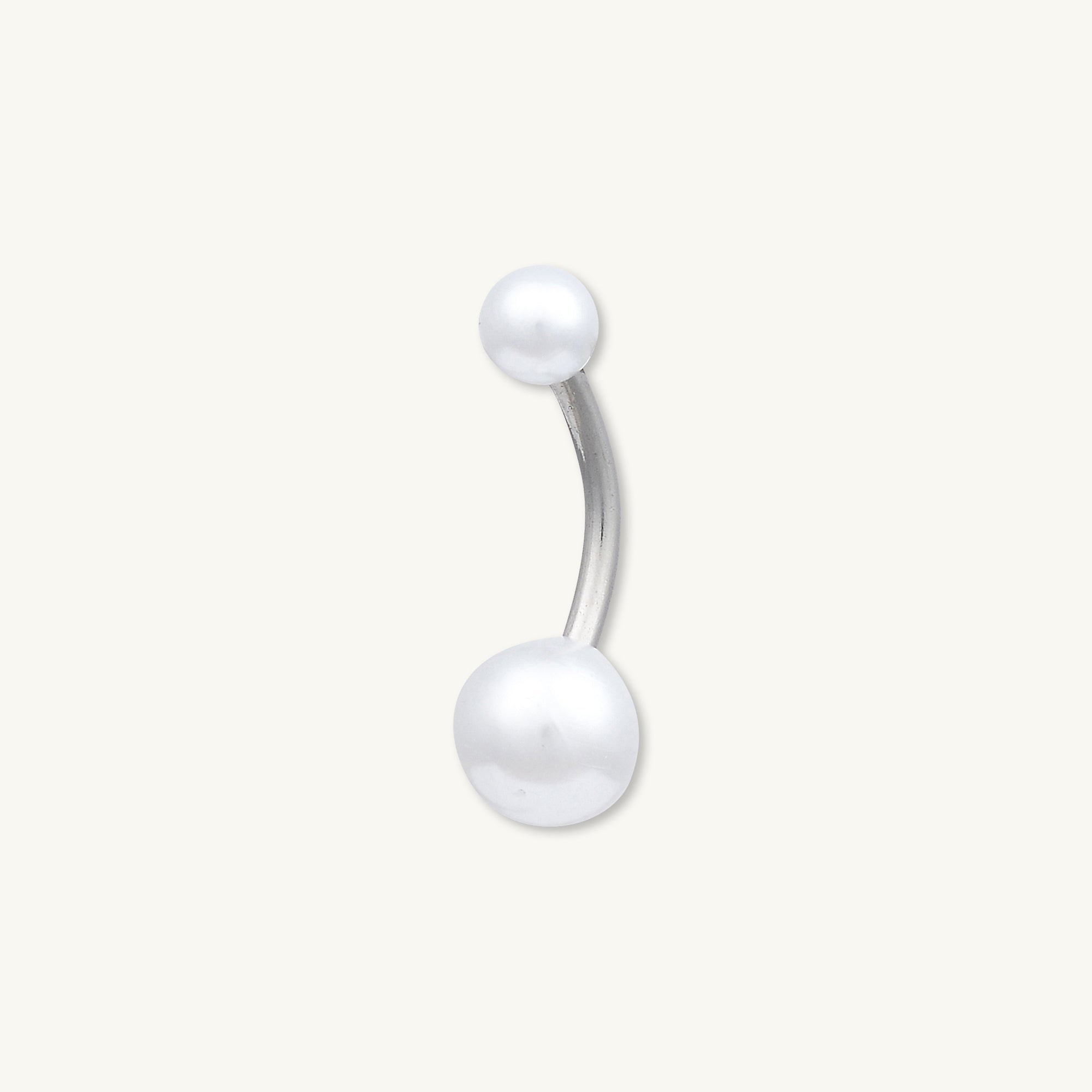 Double Pearl Titanium Belly Ring - Camile & Stone