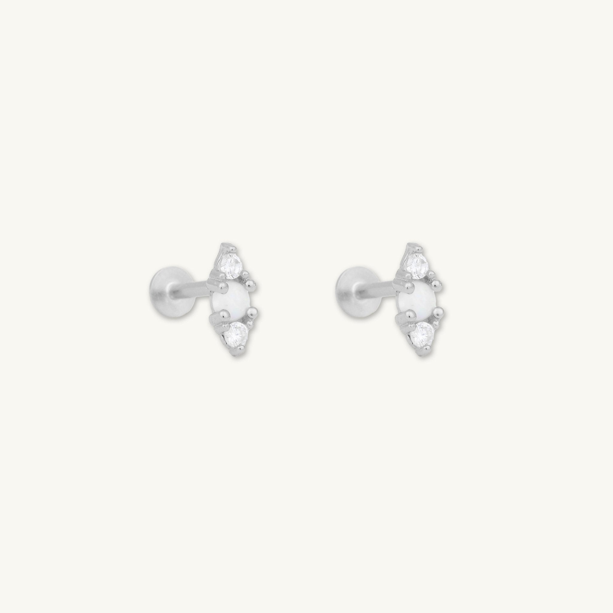 Double Sapphire Opal Flat Back Earrings - Camile & Stone